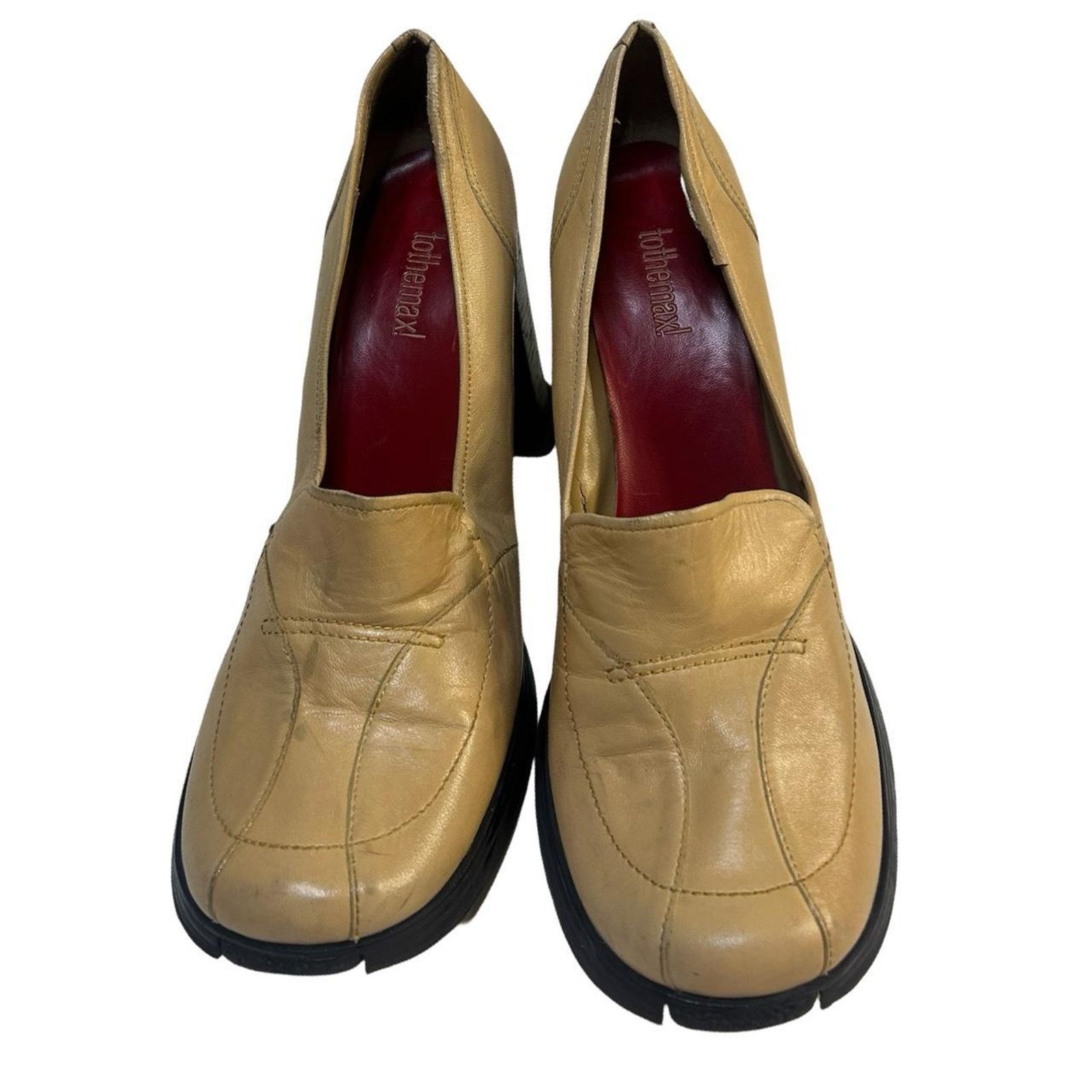 Vintage Y2k loafer heels witchy sz 10 yellow chunky Size US 10 / IT 40 - 5 Thumbnail