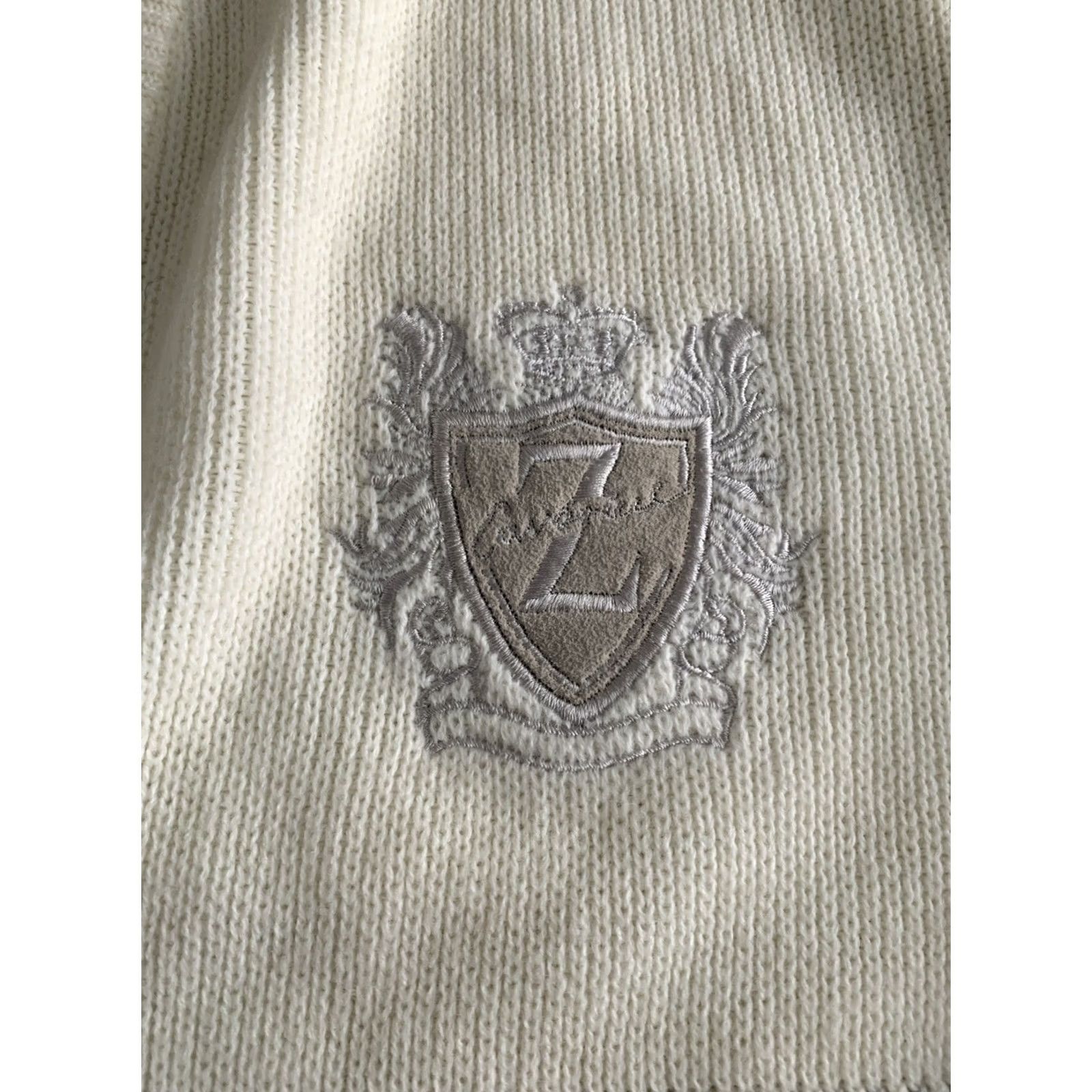 Vintage Vintage Z. Cavaricci Ivory Knit Suede Embroidered Cardigan Sweater Men’s M Size US M / EU 48-50 / 2 - 2 Thumbnail
