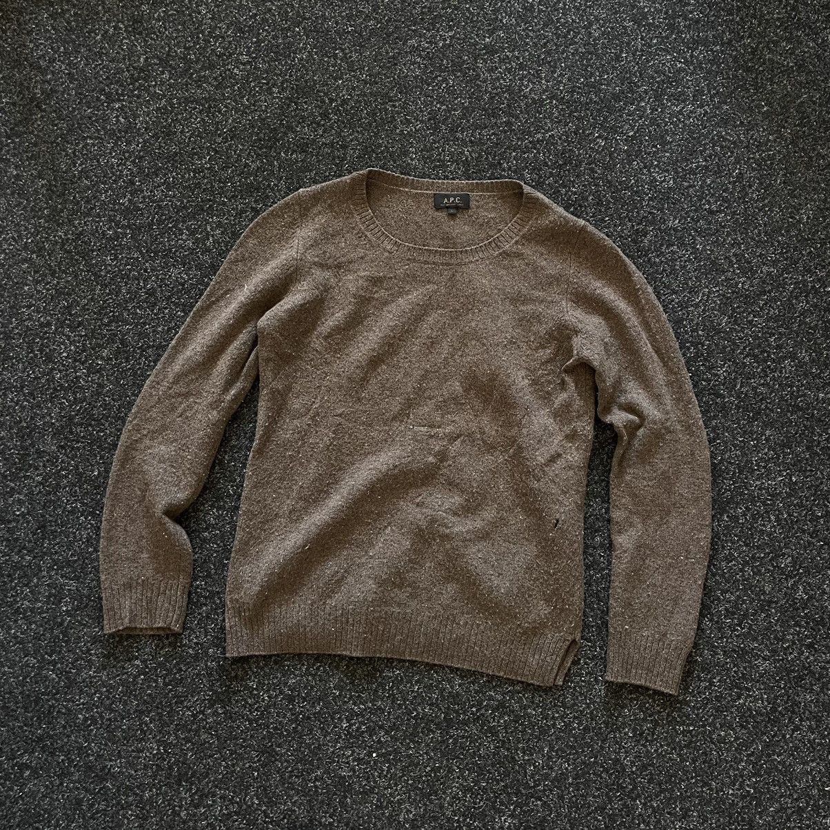 Japan A.P.C. distress sweater yarn elbow goat Usa cardigan