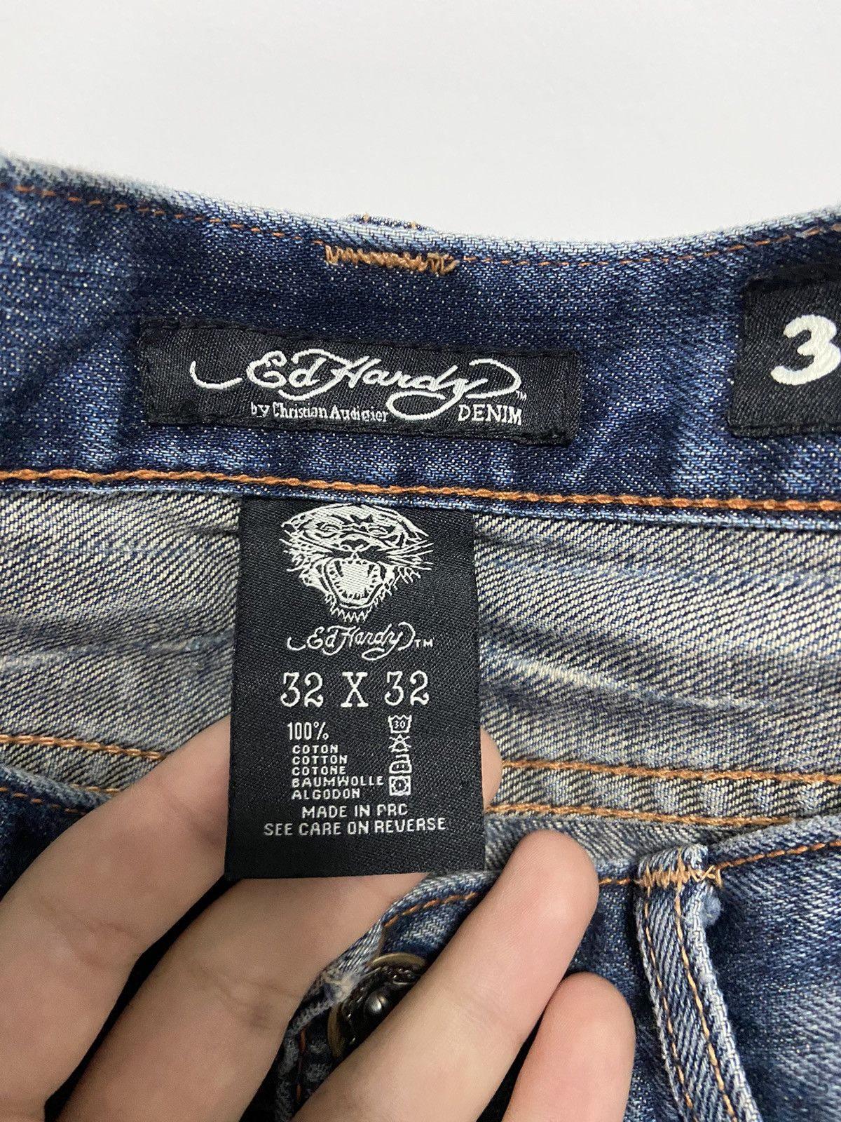 Ed Hardy × Vintage Ed Hardy shorts Vintage Denim sk8 pocket skull eagle Logo Size US 32 / EU 48 - 7 Thumbnail