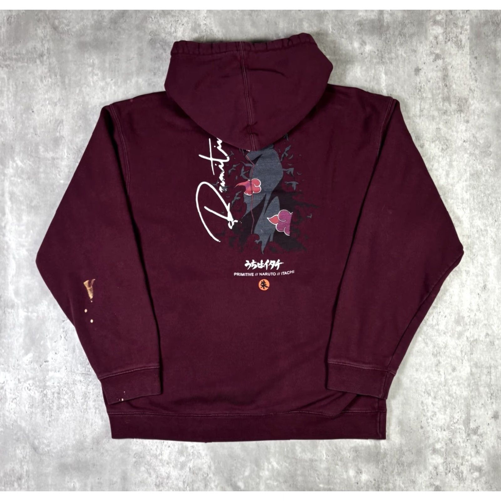 Primitive Primitive Naruto Hoodie Mens L Maroon Pullover Itachi Skateboarding Anime X Primitive Apparel Hooded Pockets Regular Knit Cotton Polyester Logo Size US L / EU 52-54 / 3 - 2 Thumbnail