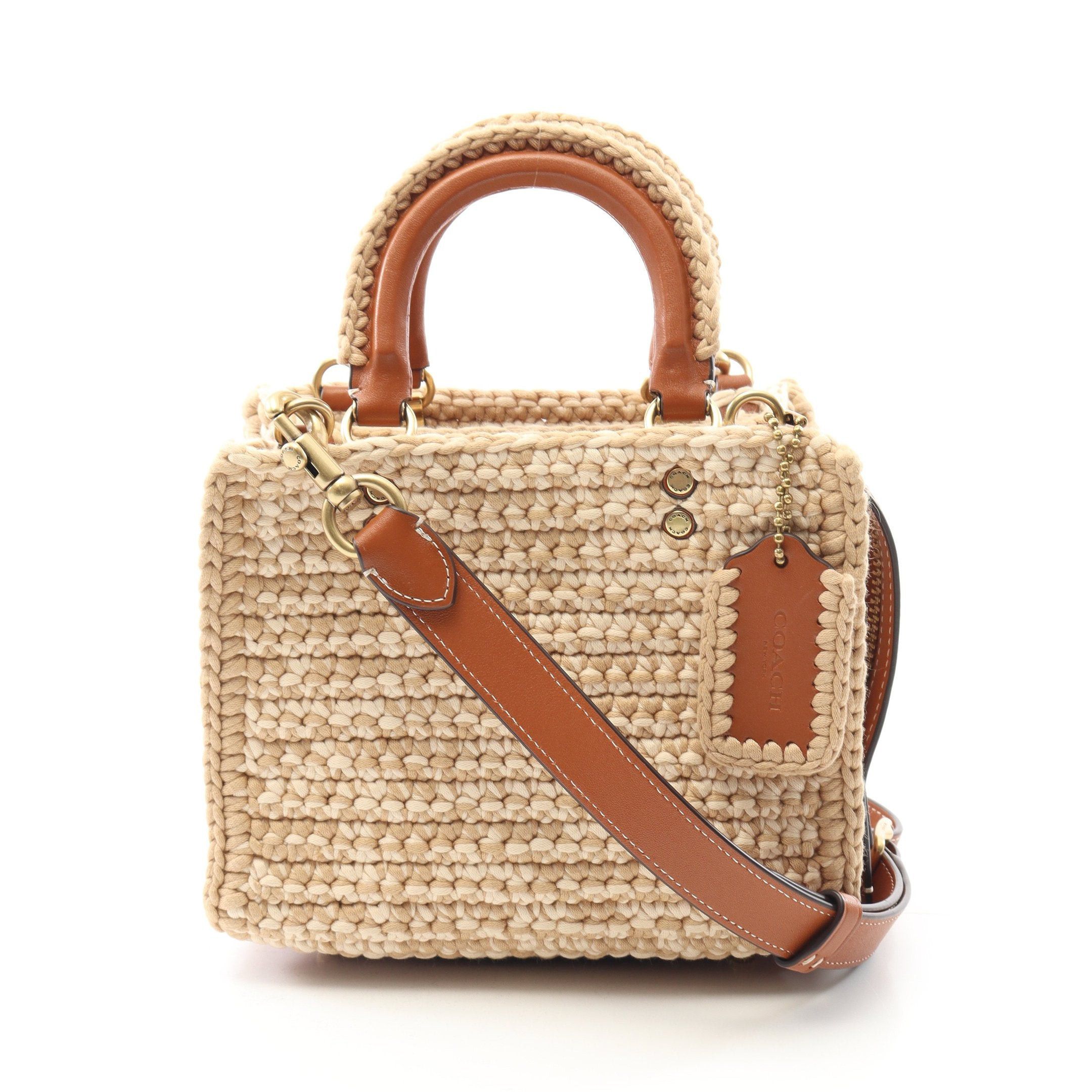 Coach Coach Rogue 20 Handbag Fabric Leather Beige Brown Size ONE SIZE - 1 Thumbnail
