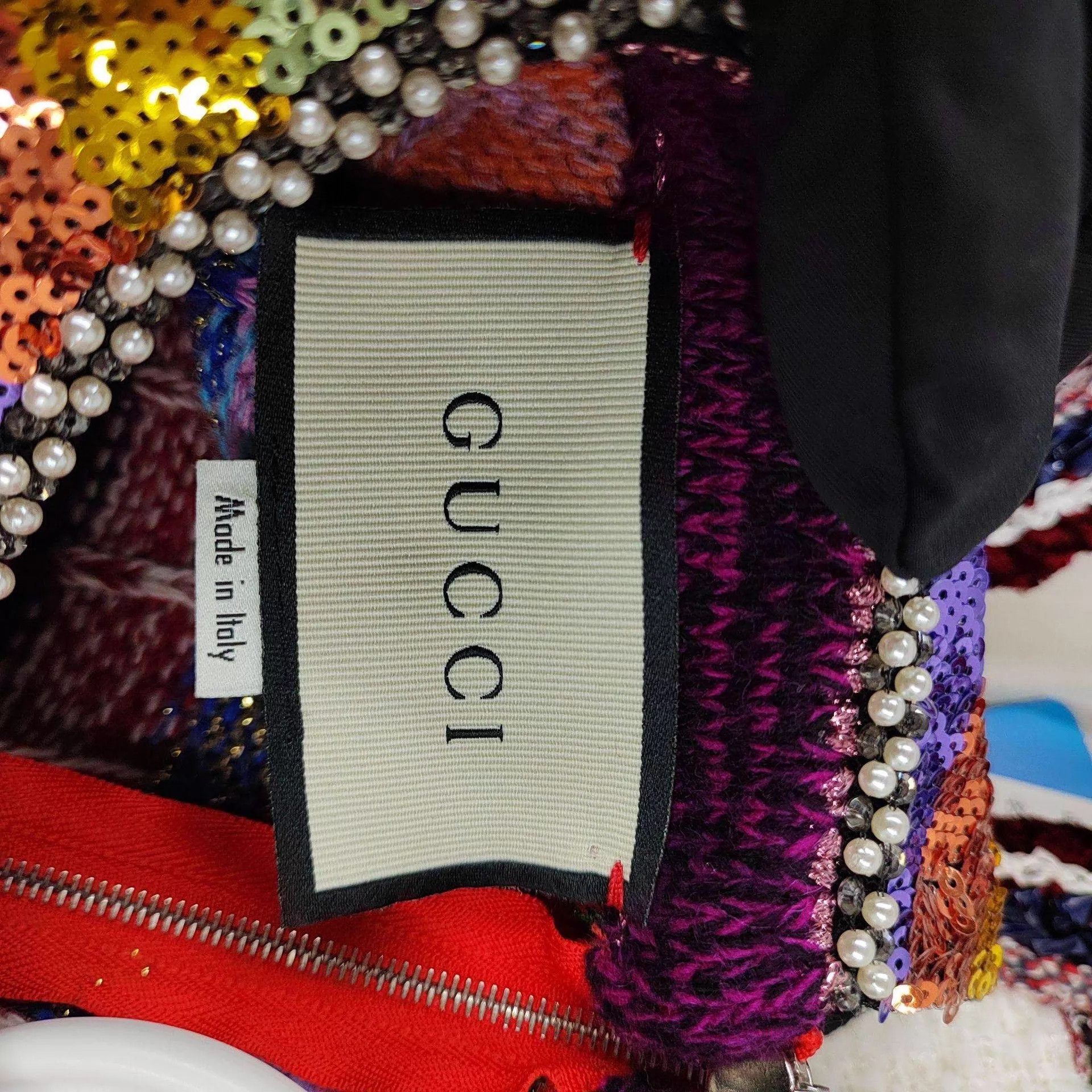 Gucci Gucci Sequin Rainbow Beaded Collared Sweater S Size S / US 4 / IT 40 - 5 Thumbnail
