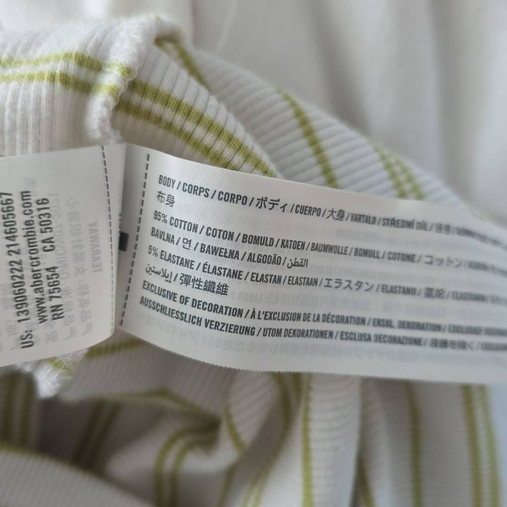 Abercrombie & Fitch Abercrombie & Fitch Women's Size Medium White Green Striped Size M / US 6-8 / IT 42-44 - 5 Thumbnail