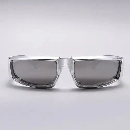 Electric Visual Chrome Sunglasses Silver Punk Tech Cyber Dystopian Viper Size ONE SIZE - 3 Thumbnail
