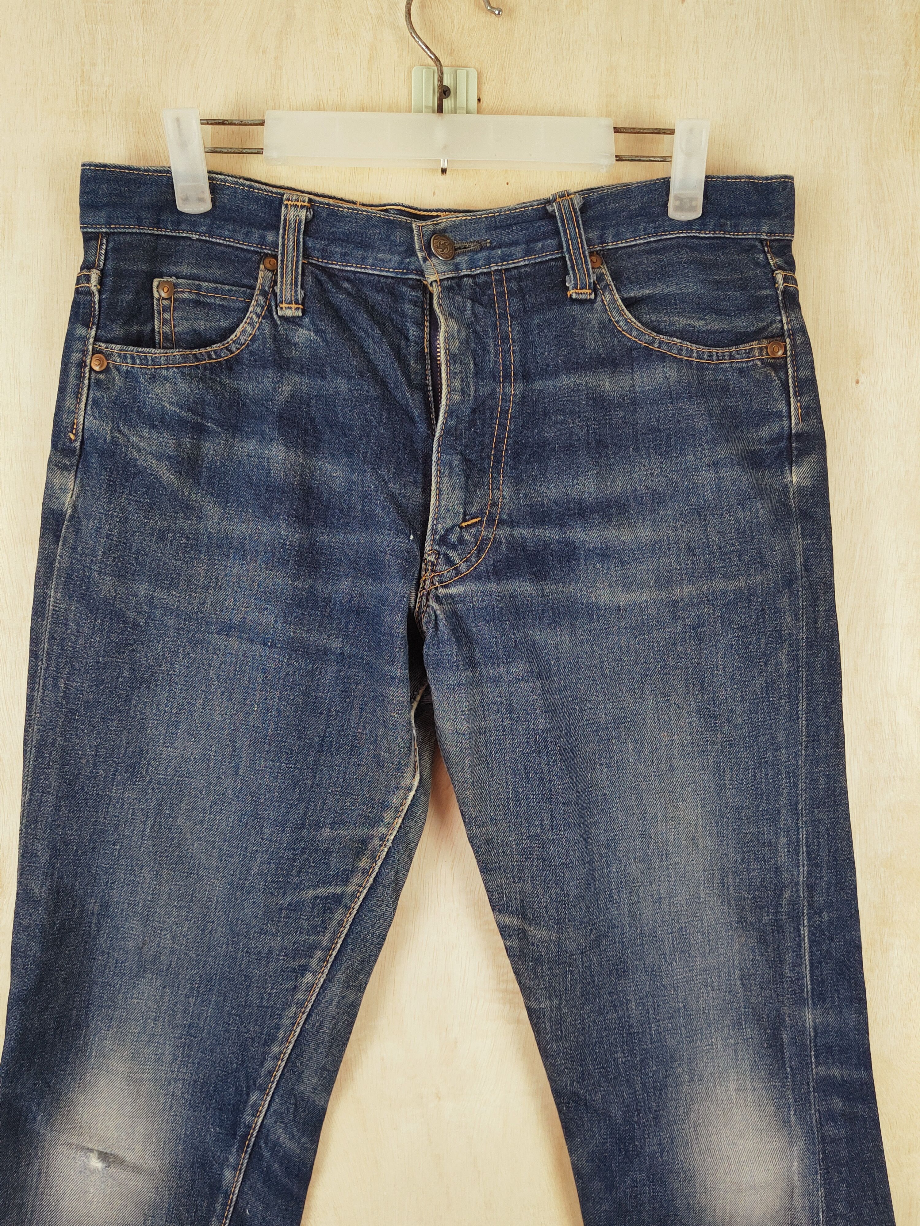 Vintage Bobson vintage Dark Blue Distressed Ripped Jeans #S2675 Size US 33 - 2 Thumbnail