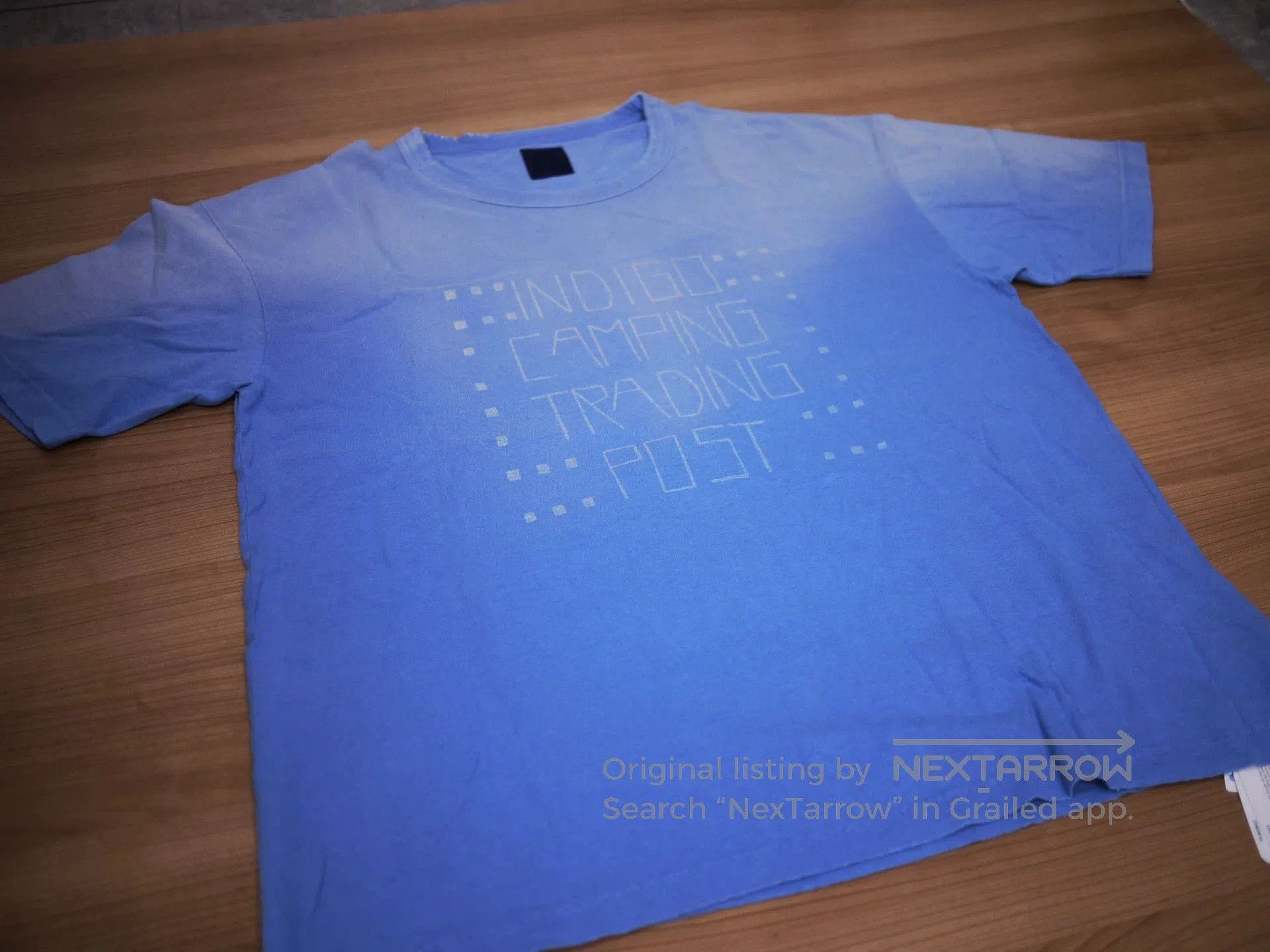 Visvim Blue Gradient Indigo Camping Trading Post T-Shirt. Size US XL / EU 56 / 4 - 2 Thumbnail