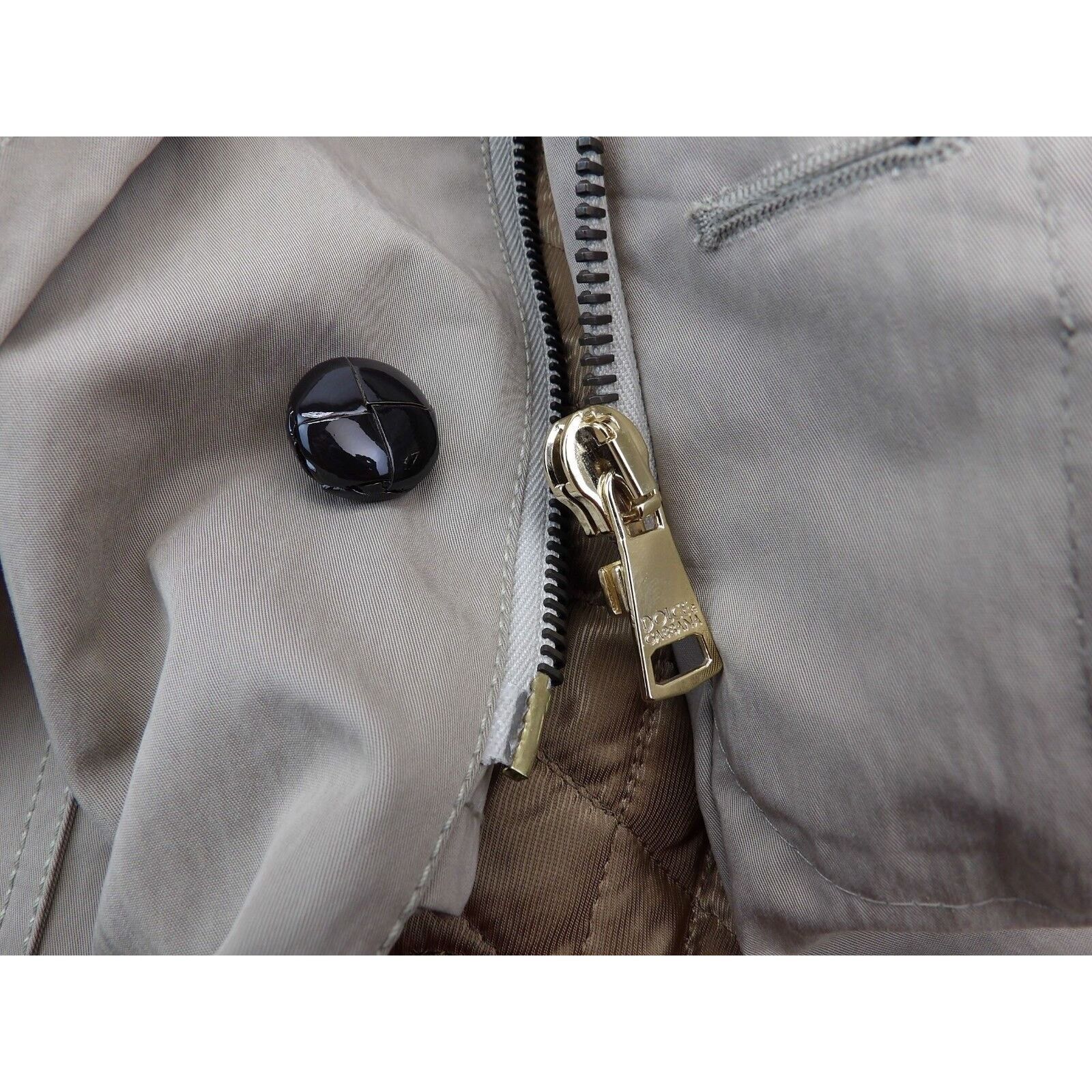 Dolce & Gabbana BEIGE COTTON BUTTON ZIPPER TRENCH EPAULET COAT 52 42 ITALY Size US L / EU 52-54 / 3 - 10 Thumbnail