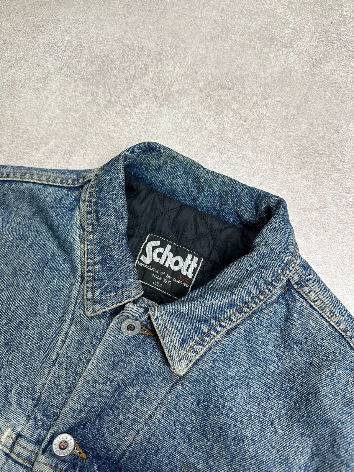 Schott Vintage Schott USA Heavy Denim Rare Jacket Workwear Rare XL Size US XL / EU 56 / 4 - 4 Thumbnail