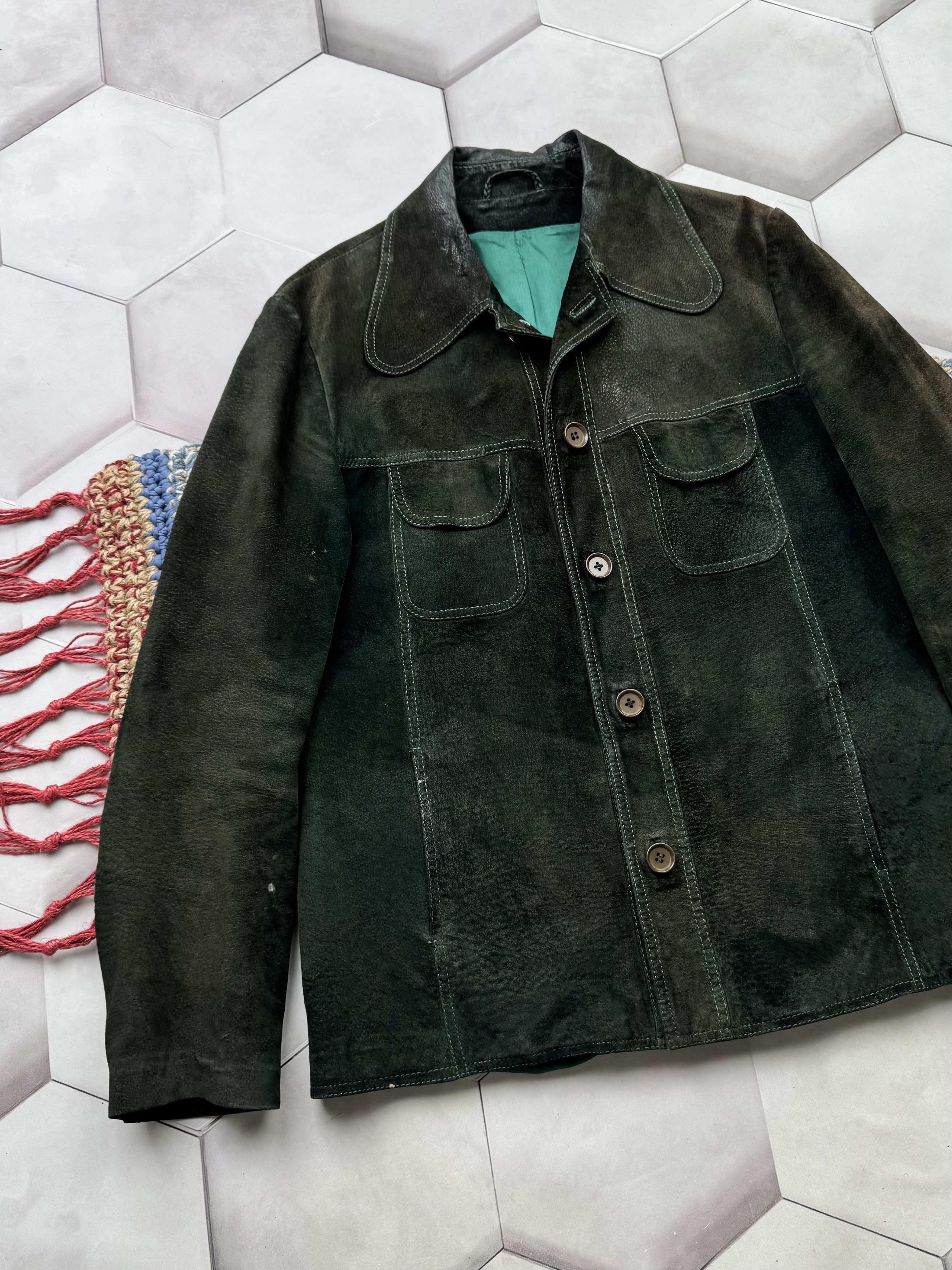 Genuine Leather Vintage Suede Leather Jacket Size US S / EU 44-46 / 1 - 2 Thumbnail