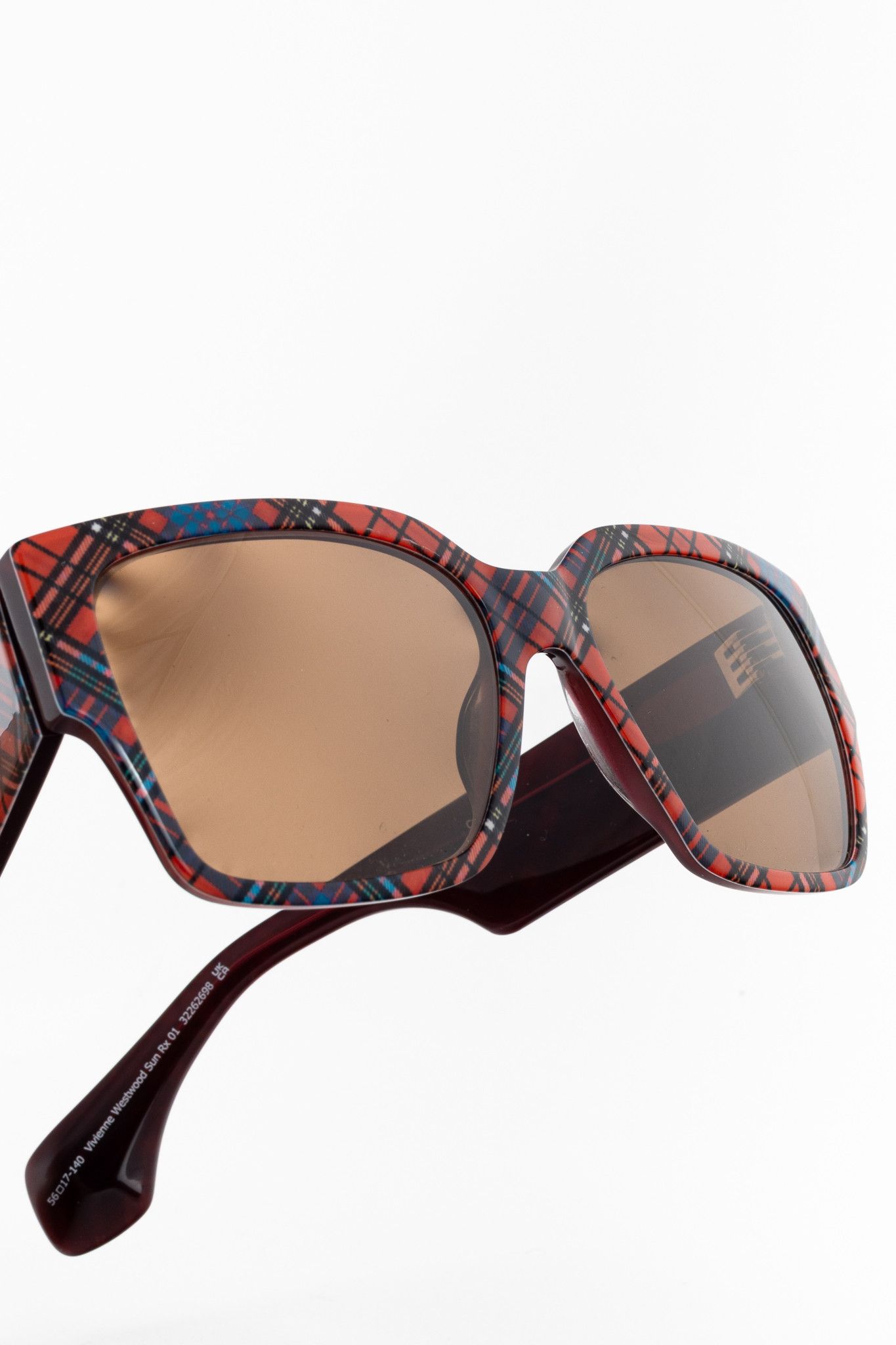 Vivienne Westwood Vivienne Westwood Sun RX 01 Red-Tartan Square Sunglasses Size ONE SIZE - 7 Thumbnail