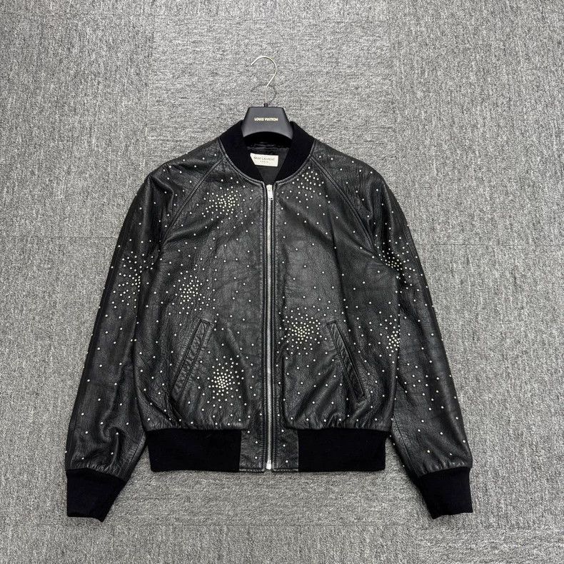 Saint Laurent Paris Fireworks studded cowhide jacket 2505-N