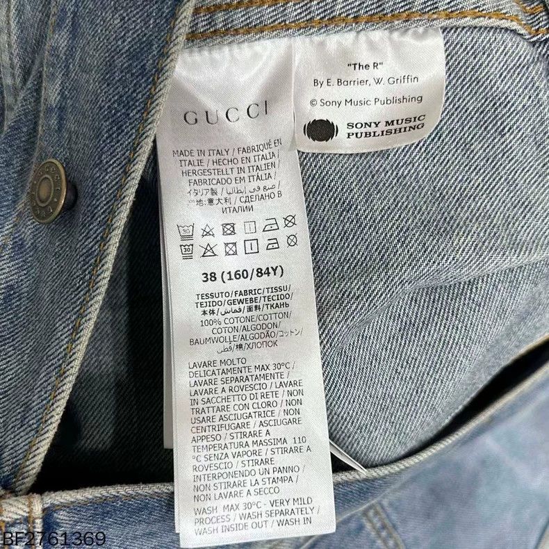 Gucci Gucci Size38 Back belt logo denim sleeveless jacket Size US XXS / EU 40 - 6 Thumbnail