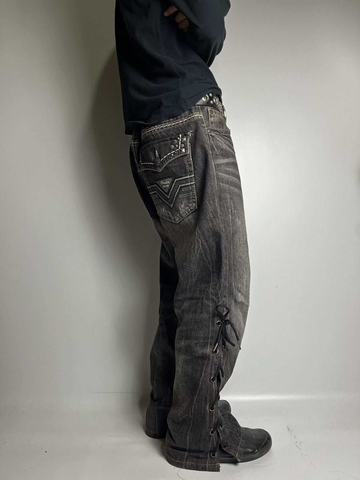 Japanese Brand Lace up pasta denim pant vkei style japanese brand Size US 36 / EU 52 - 3 Thumbnail