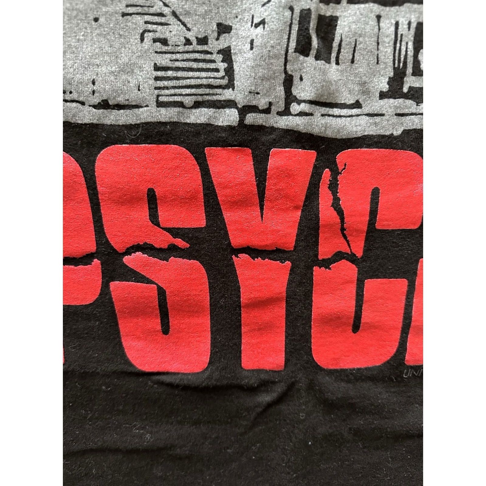 Fruit Of The Loom VINTAGE Universal Studios Psycho Promo T-Shirt XL Black Mens 80s 90s RARE Fruit of the Loom Regular Crew Neck Size US XL / EU 56 / 4 - 3 Thumbnail