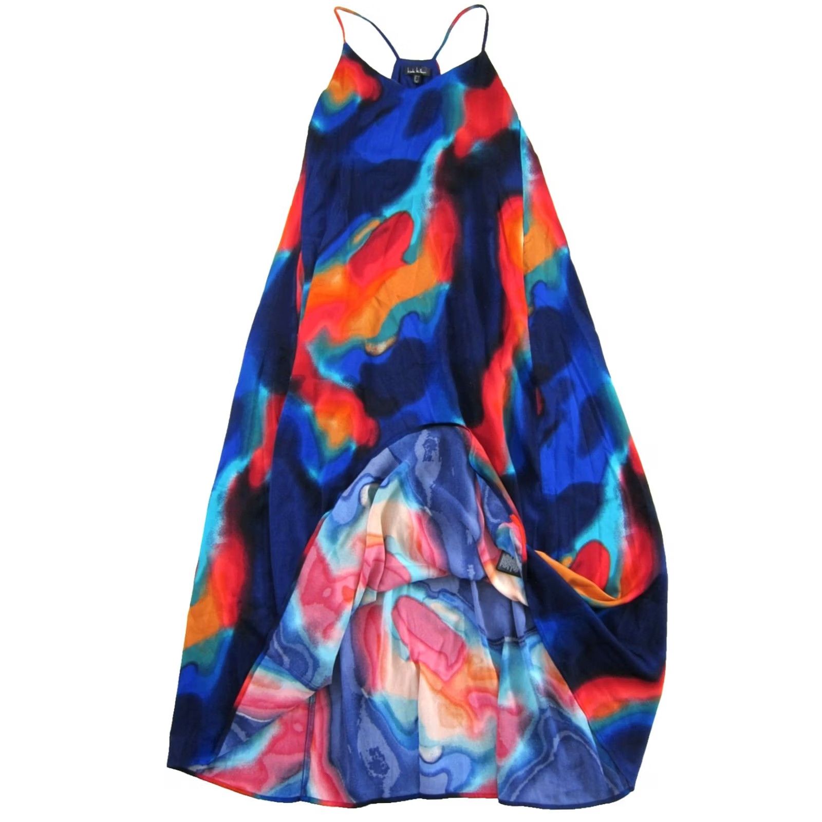 Nicole Miller Nicole Miller Blue Orange Green Tie Dye Silky Long Maxi Tank Slip Dress L Size L / US 10 / IT 46 - 5 Thumbnail