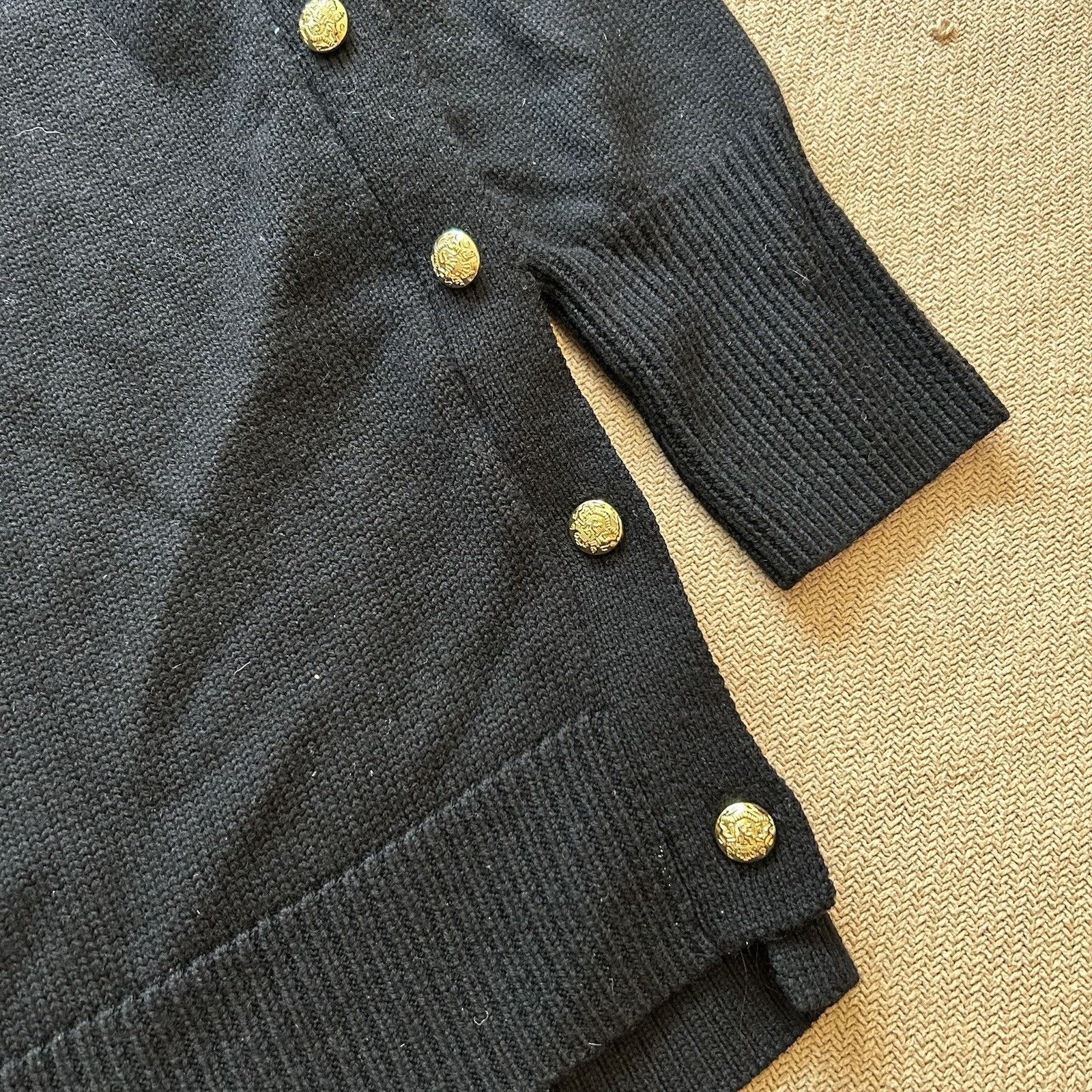 Tuckernuck Bexley Wool Knit Oversized Gold Buttons Sweater