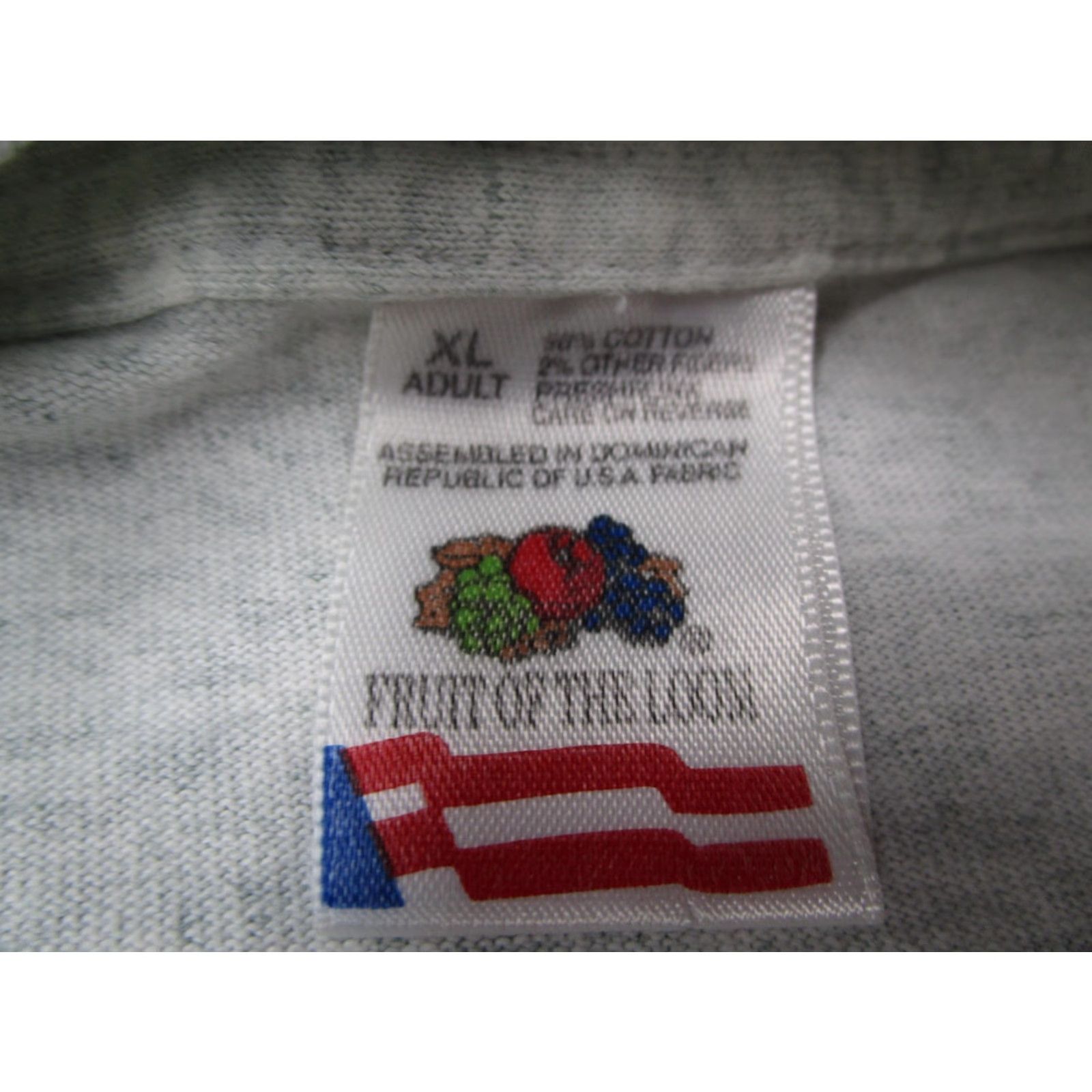 Fruit Of The Loom VINTAGE Fruit of the Loom Shirt Mens XL Gray Stars & Stripes USA-1 90s T-Shirt Graphic Print Crew Neck Short Sleeve Cotton Blend Patriotic Men’s Size US XL / EU 56 / 4 - 3 Thumbnail