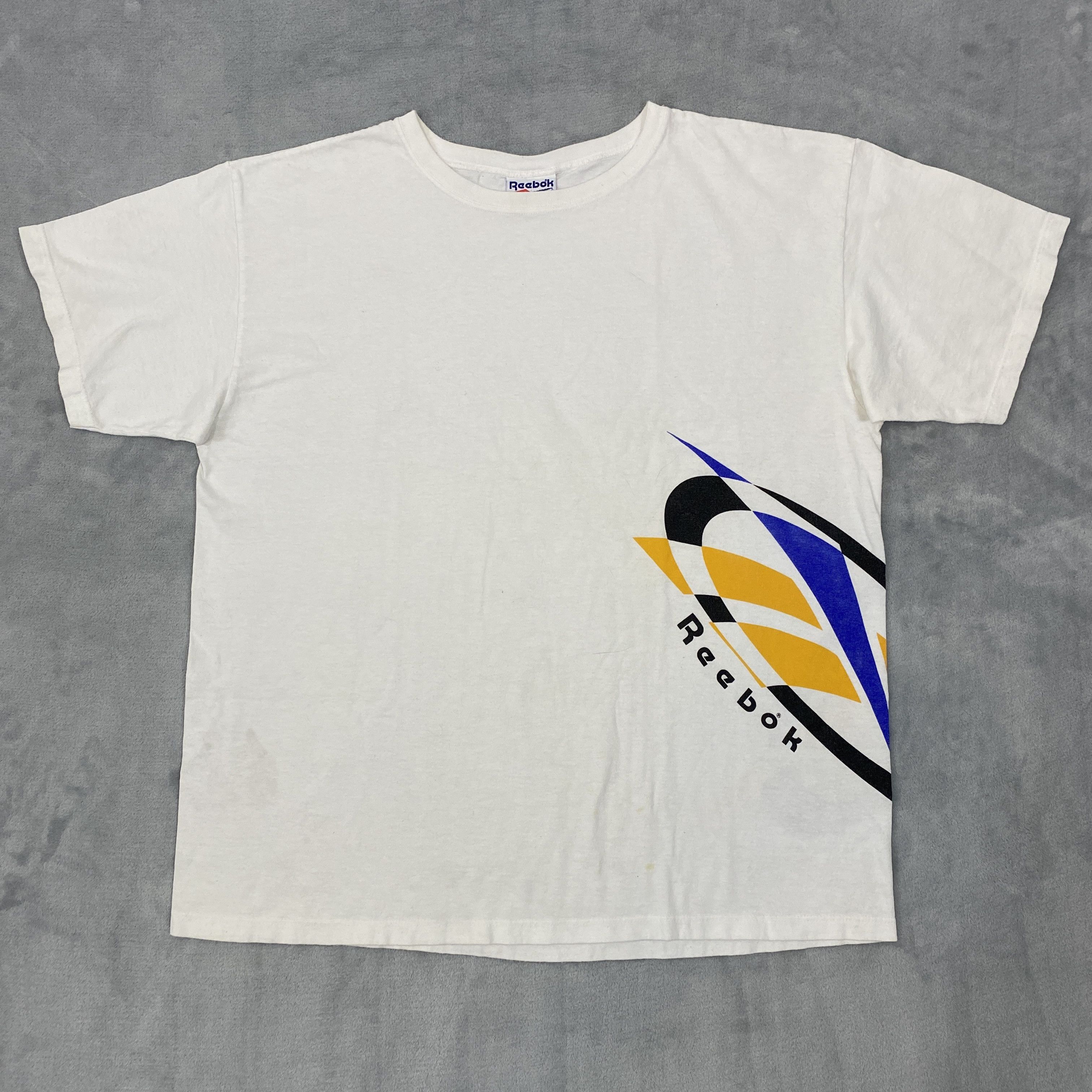 Reebok × Vintage T-Shirt Men XL White Wrap-Around Graphic Short Sleeve USA Size US XL / EU 56 / 4 - 1 Thumbnail