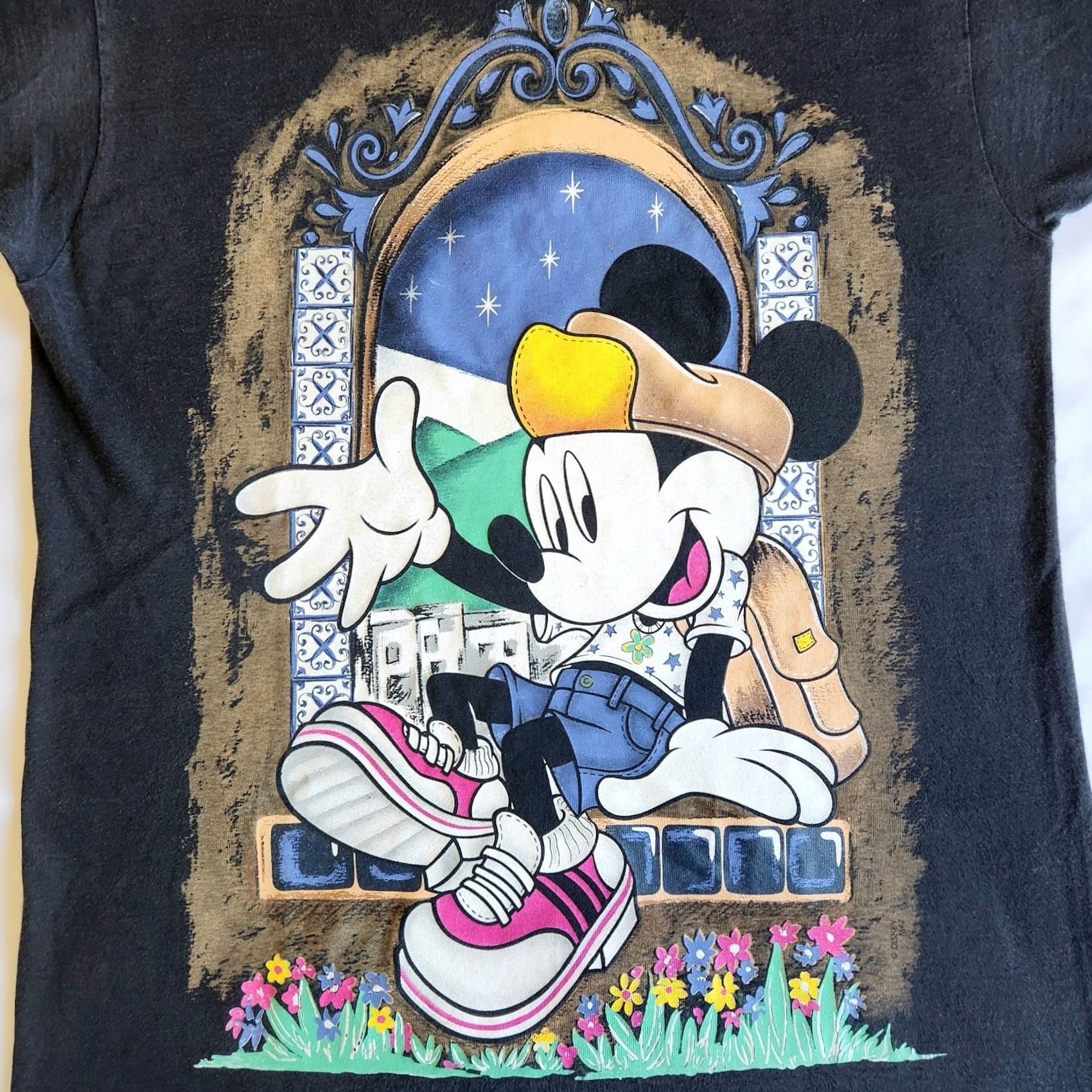 Disney VINTAGE Disney Mickey Mouse Jerry Leigh 2XL Graphic T-Shirt Black Short Sleeve Crew Neck Men 90s Cartoon USA Size US XXL / EU 58 / 5 - 2 Thumbnail