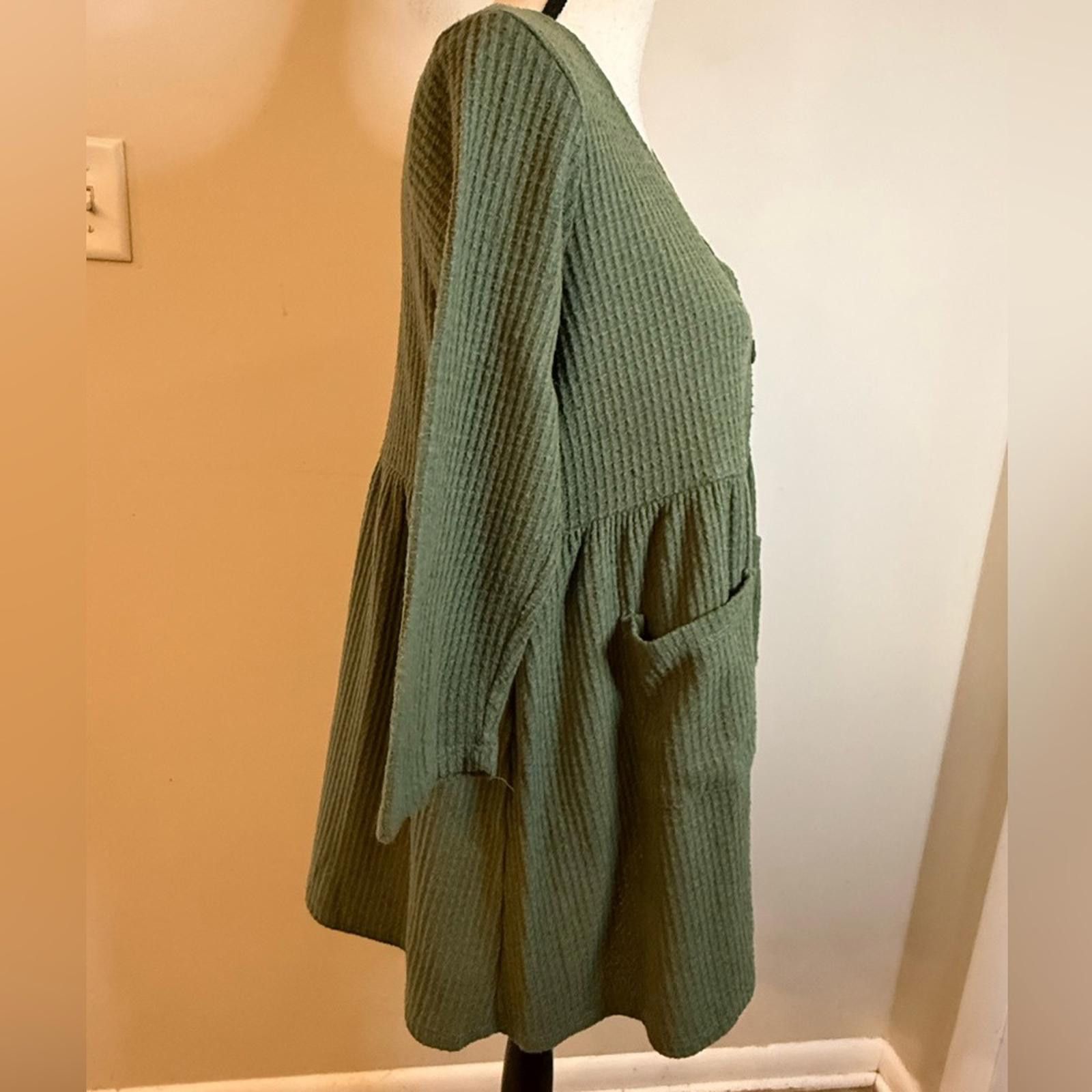 Etro Entro green textured tunic top front pockets SZ SM Size S / US 4 / IT 40 - 2 Thumbnail