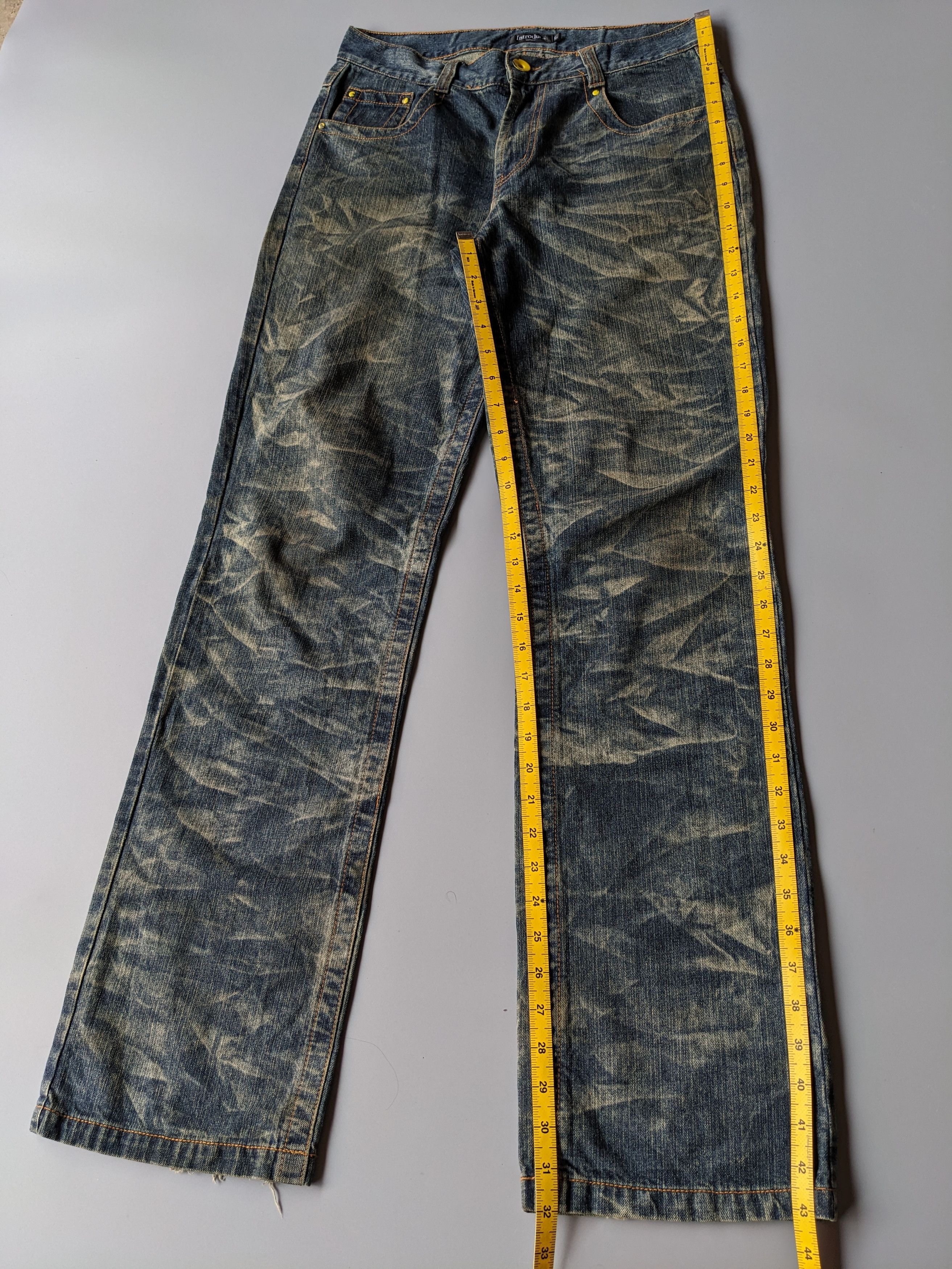 Japanese Brand Introduce Homme bleach wash flare jeans Size US 31 - 8 Thumbnail