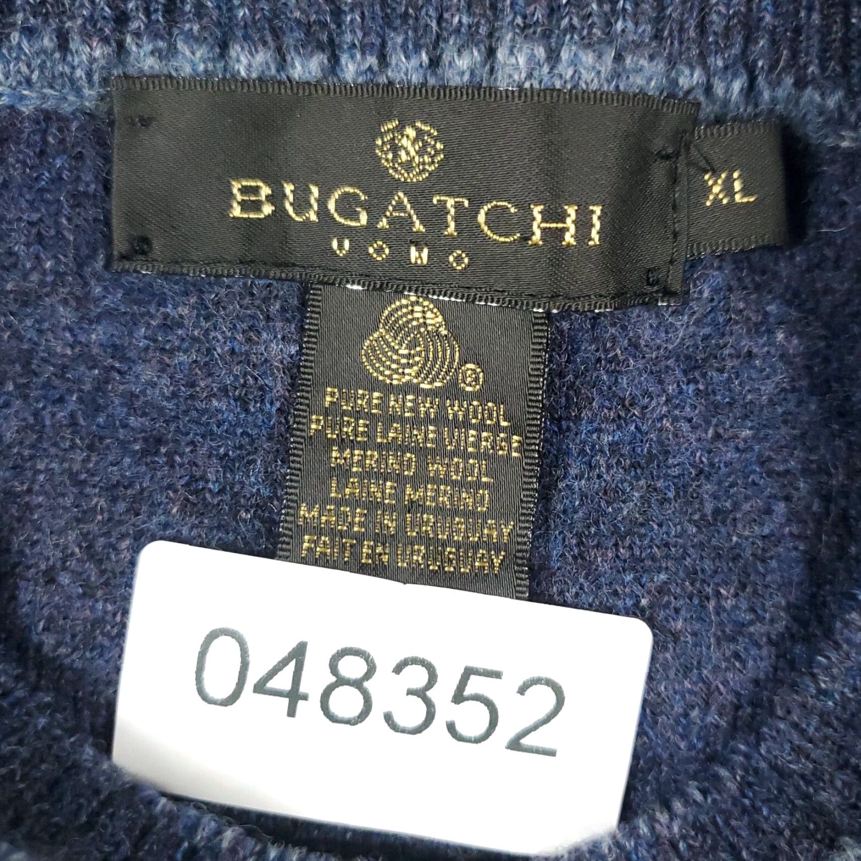 BUGATCHI BUGATCHI Mens Sweater XL Blue Wool Crew Neck Pullover Sweatshirt Size US XL / EU 56 / 4 - 8 Thumbnail