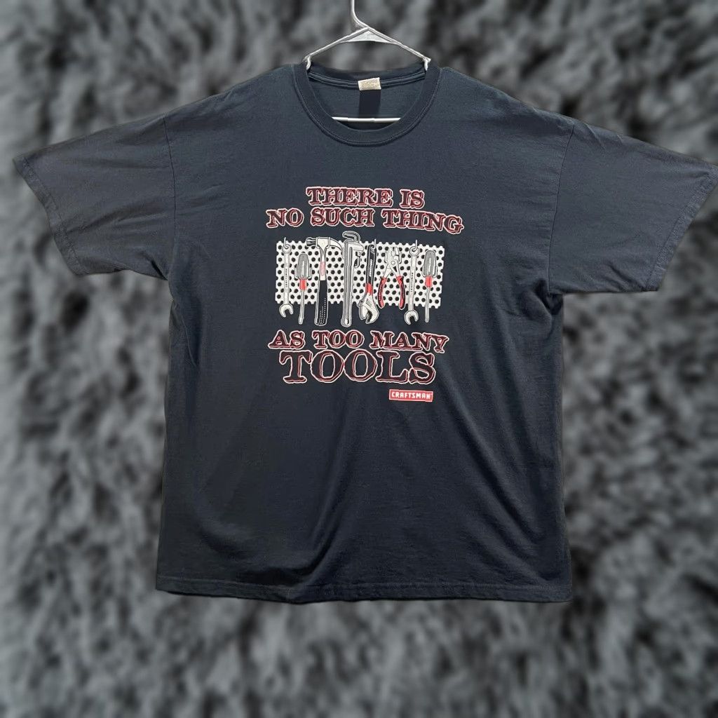 Vintage Craftsman Shirt Mens XL Black There Is No Such Thing As Too Many Tools Tee Shop Size US XL / EU 56 / 4 - 1 Thumbnail