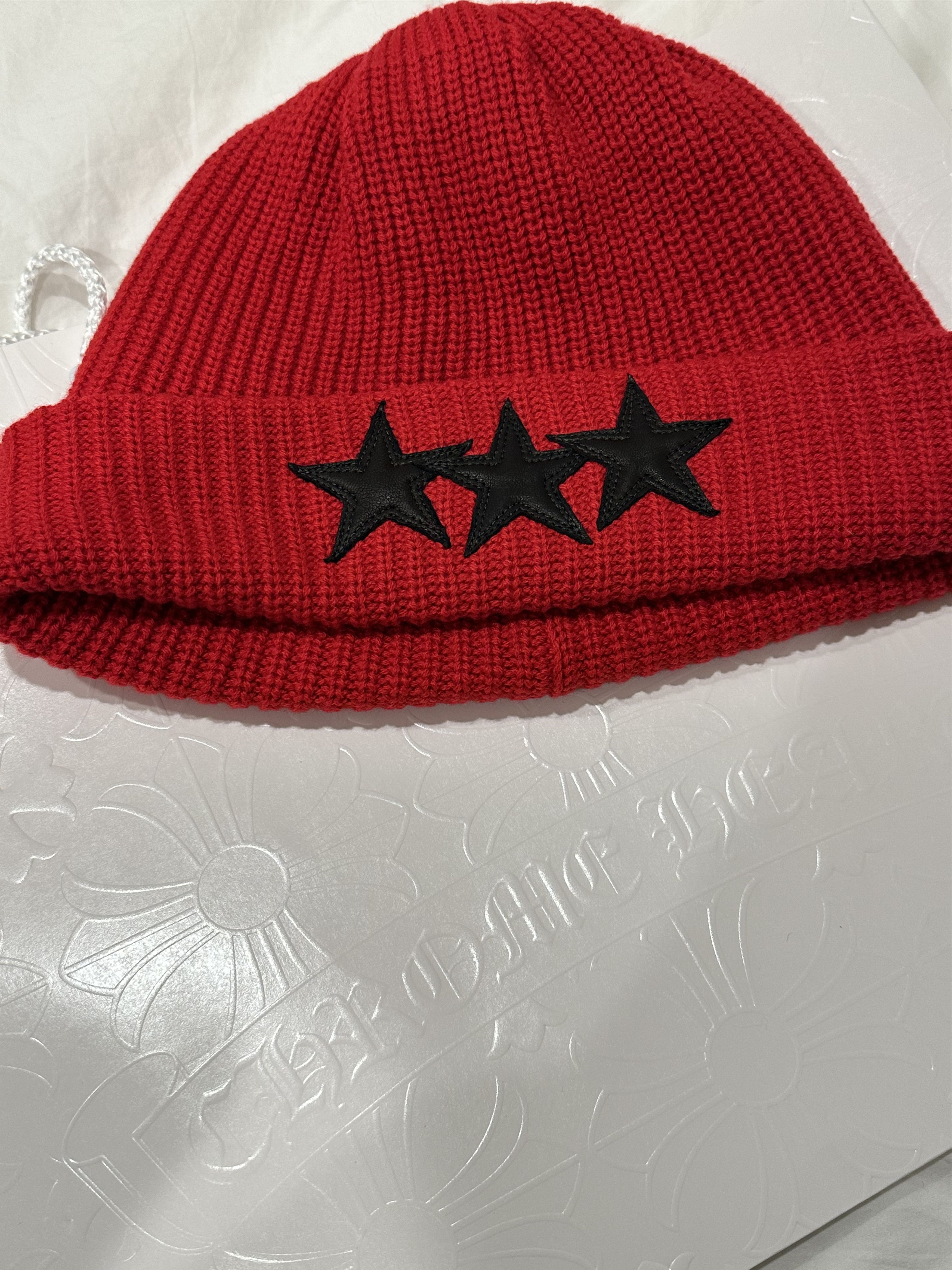 Chrome Hearts Chrome Hearts Sludge Triple Star Patch Cashmere Beanie Size ONE SIZE - 1 Thumbnail