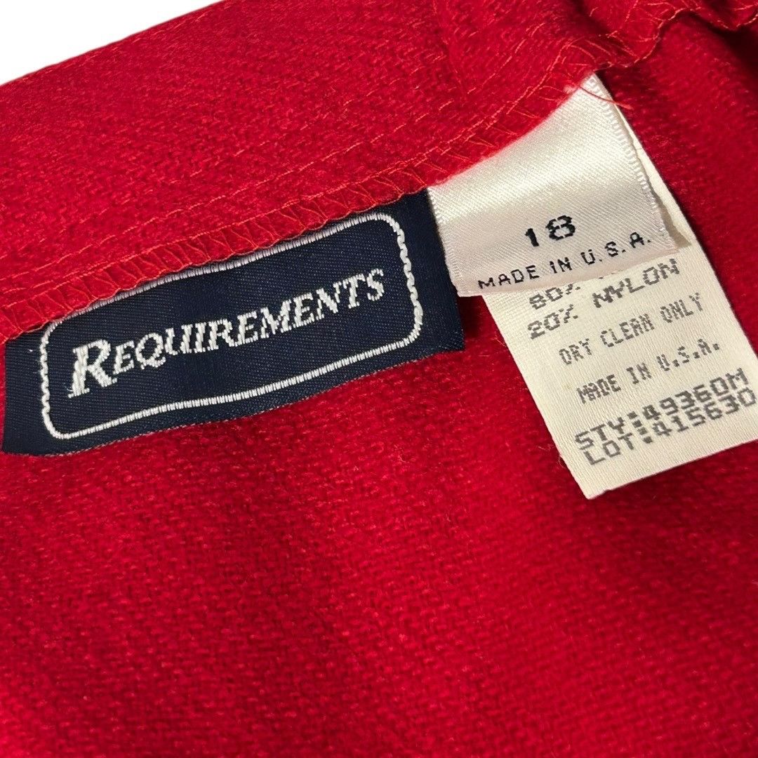 Other Vintage Requirements Red Wool / Nylon A-Line Maxi Skirt Size Size 40" / US 18 - 8 Thumbnail