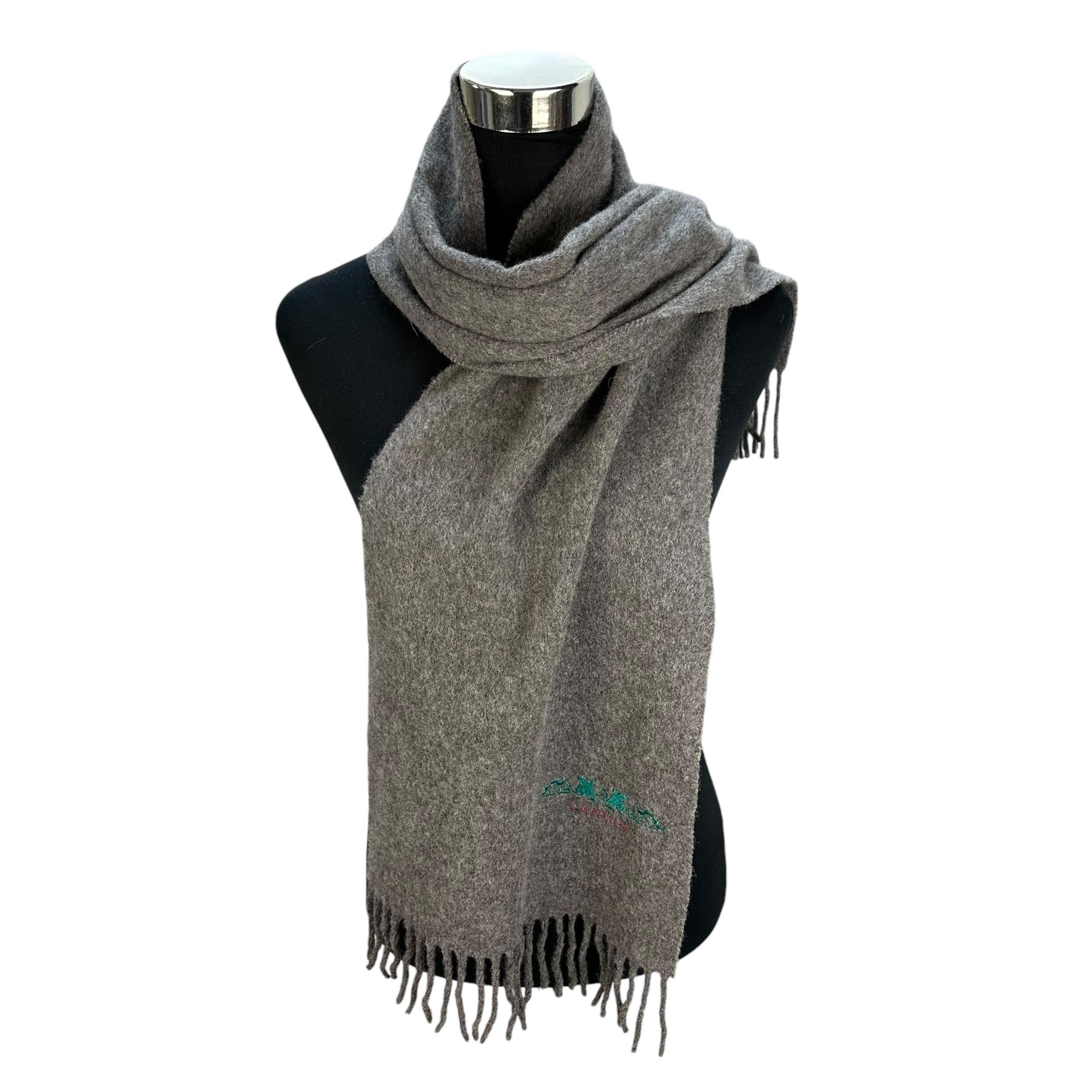 Lanvin Vintage LANVIN Pure Lambswool Muffler Neckwear #A62-1492 Size ONE SIZE - 1 Thumbnail
