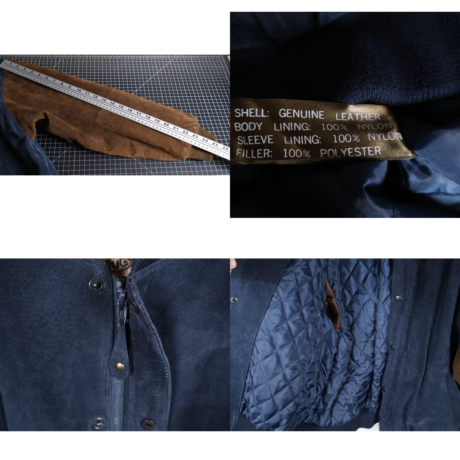 Vintage VINTAGE New Zealand Outback Leather Jacket Mens XL Blue Brown Varsity Zip Up Insulated Bomber Jacket Size US XL / EU 56 / 4 - 8 Thumbnail