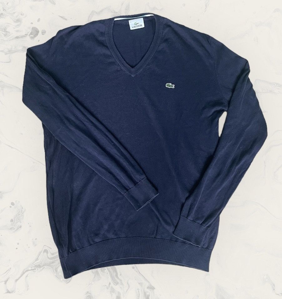 Lacoste Vintage Lacoste V Neck Sweater Jumper Size US M / EU 48-50 / 2 - 1 Thumbnail