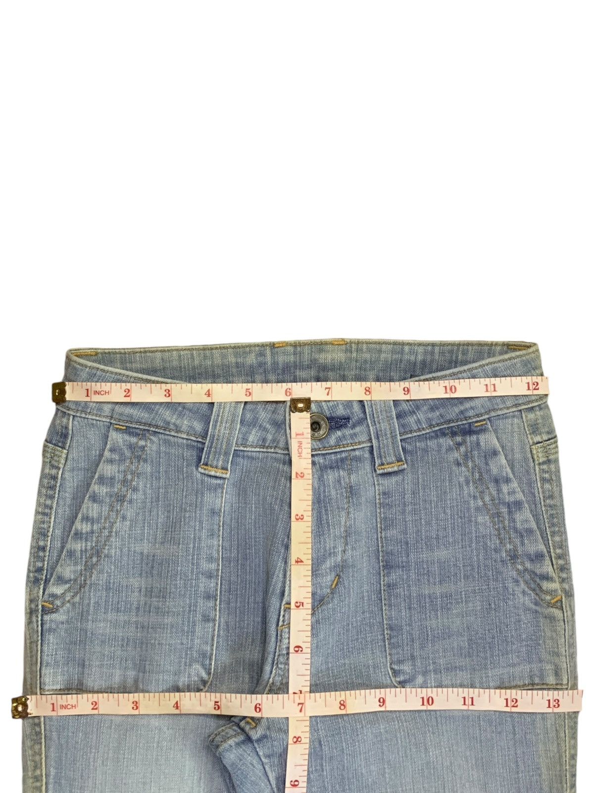 Japanese Brand × Jean Vintage Japanese Brand Mud Wash Fatigue Style Flare Jeans Size 24" / US 00 / IT 34 - 12 Thumbnail