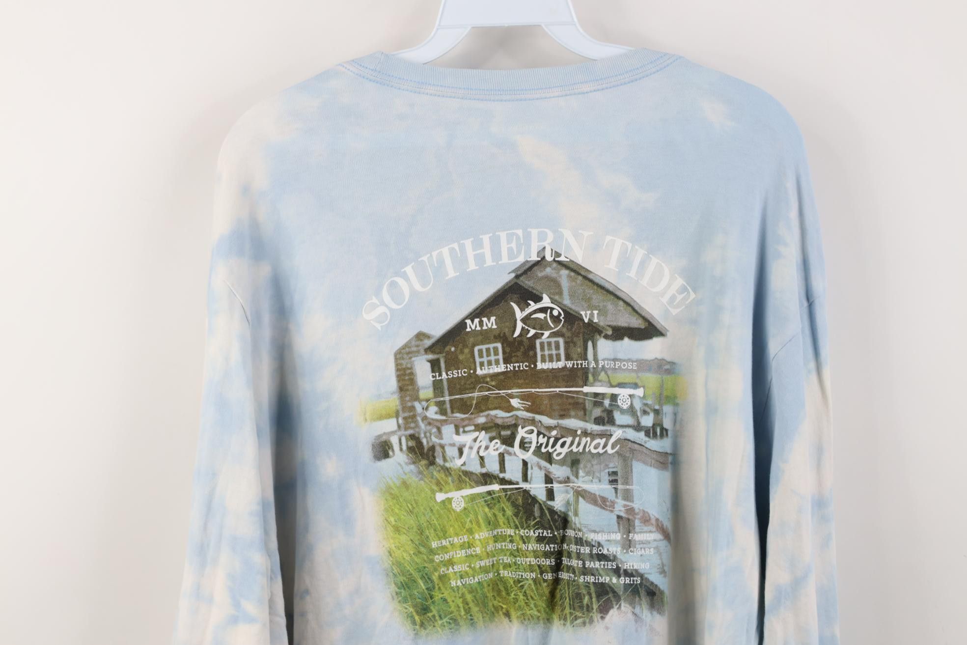 Southern Tide Southern Tide Acid Wash Fishing Long Sleeve Pocket T-Shirt Size US XL / EU 56 / 4 - 13 Thumbnail