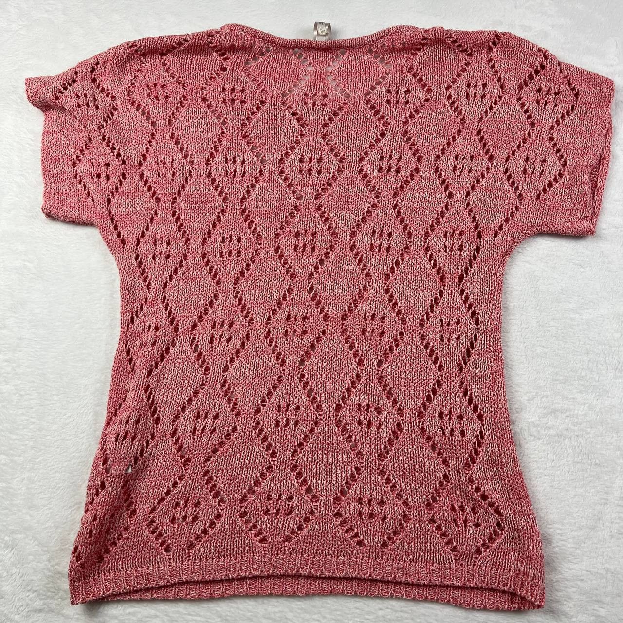 Other Leo & Nicole Medium Crochet Blouse Pink Women Cotton Size M / US 6-8 / IT 42-44 - 2 Thumbnail