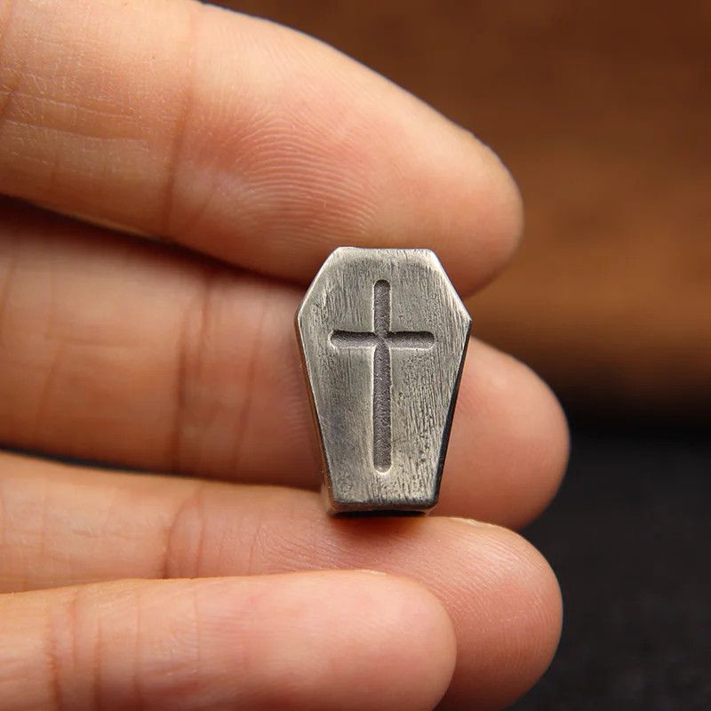 Handmade 2Pcs Cross Tombstone Knife Beads Paracord Bead Zipper Size ONE SIZE - 1 Thumbnail