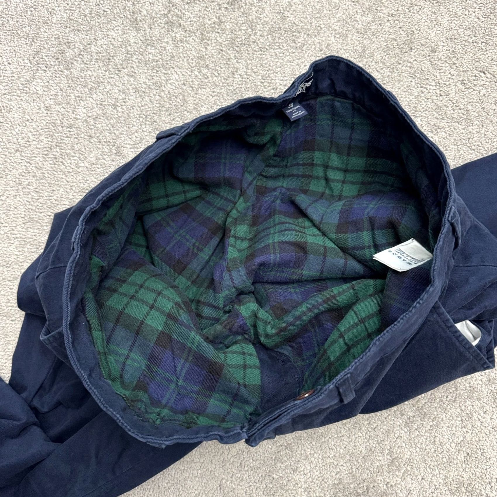 Lands' End Lands' End Men's Pants Chino Regular Straight Navy 38x34 Lightweight Cotton Flat Front Belt Loops Zipper Button Pockets Lined Vintage: No Size US 38 / EU 54 - 4 Thumbnail