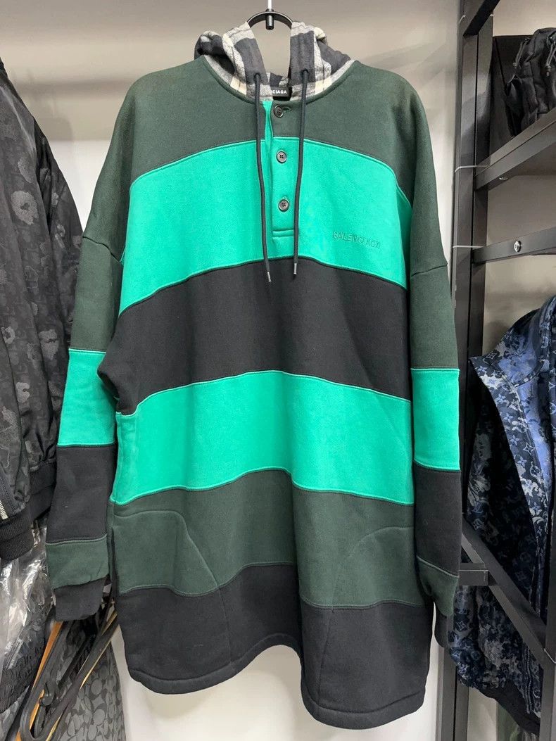 Balenciaga Balenciaga Patchwork plaid striped hoodie 2501-Nextarrow Size US S / EU 44-46 / 1 - 1 Thumbnail