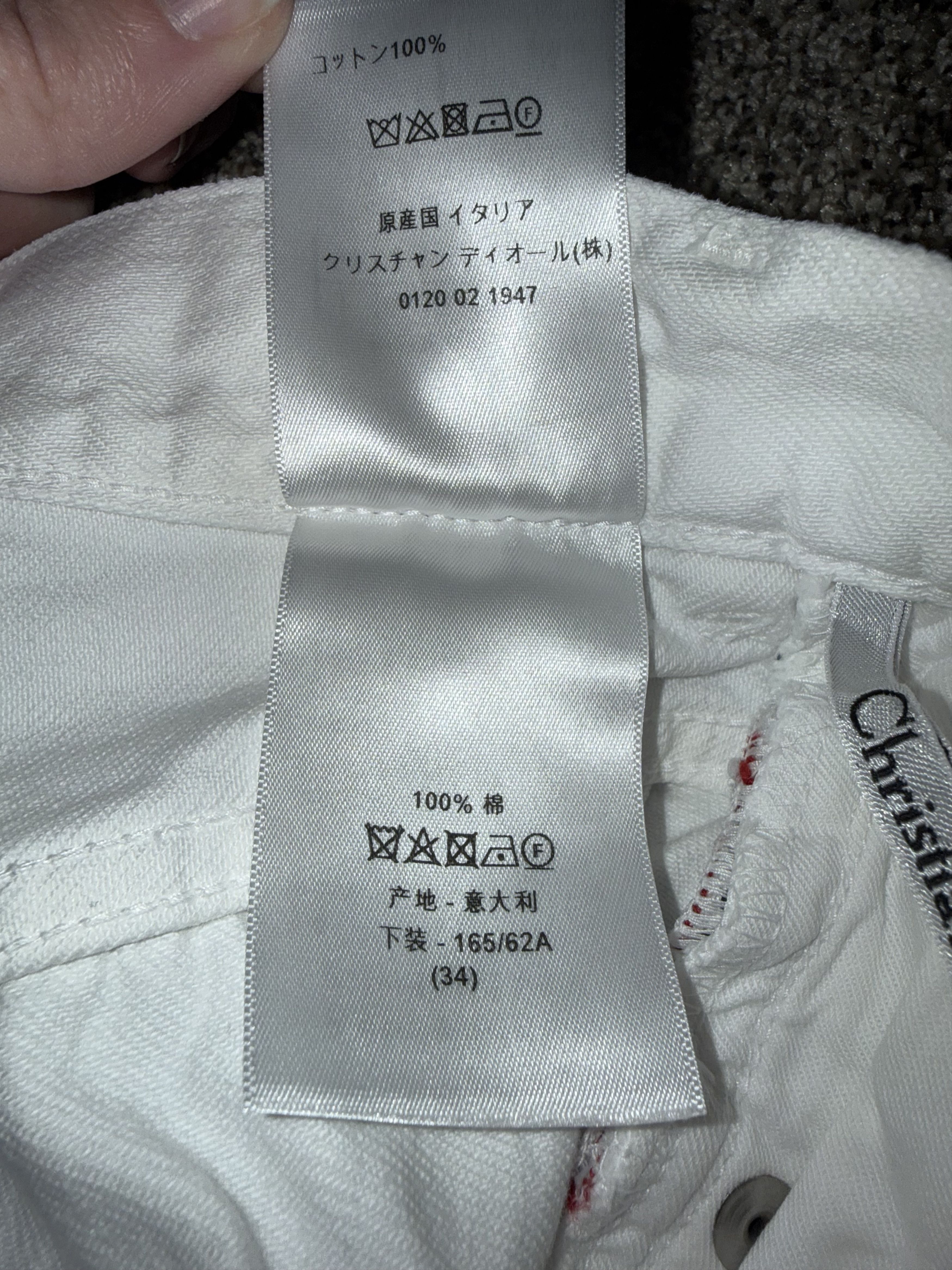 Dior Dior Crop White Denim Jeans Button Fly Fold Up Hem Size 28" / US 6 / IT 42 - 5 Thumbnail