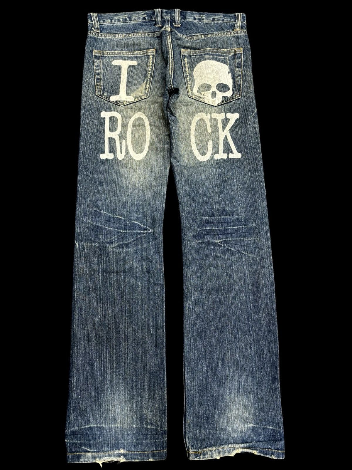 Japanese Brand 💥Insane Japan Style💥limited I💀Rock Distressed Denim F515 Size US 32 / EU 48 - 1 Thumbnail