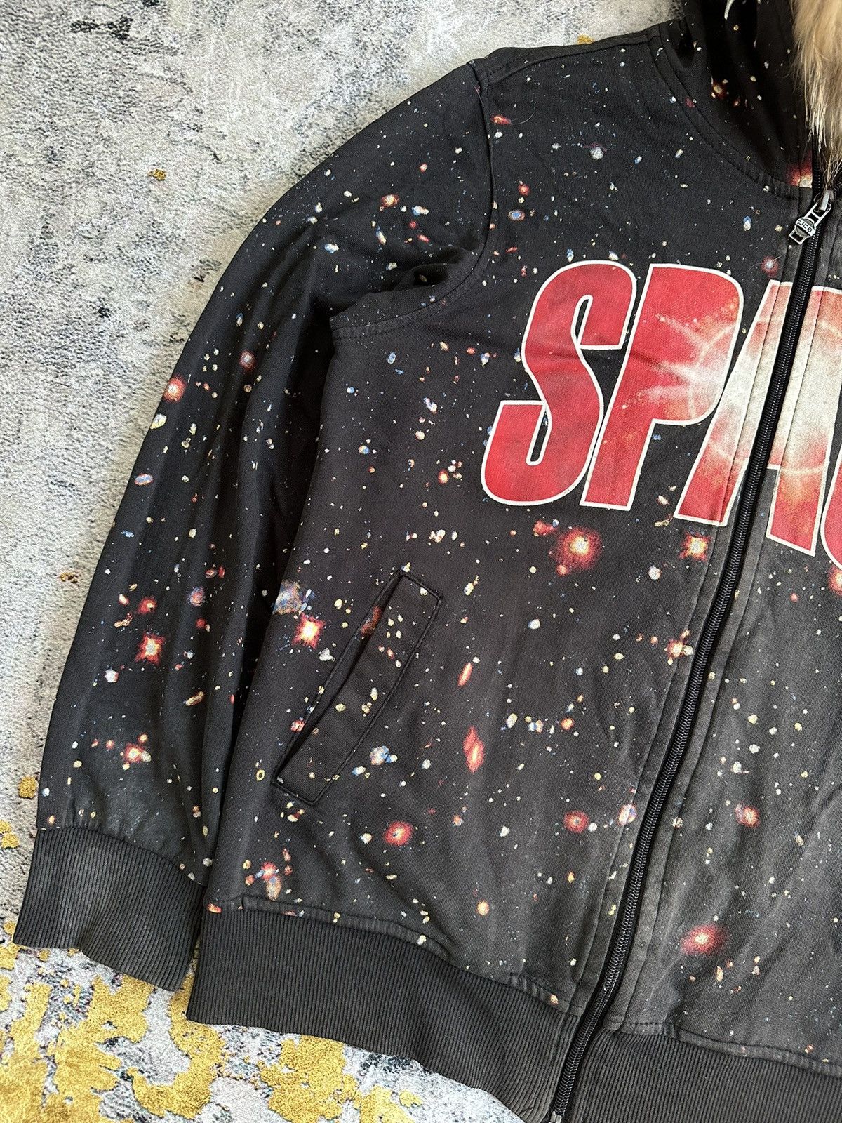 20471120 FADED JCB SPACE GALAXY AOP FUR FULL ZIPPER HOODIE LGB STYLE Size US L / EU 52-54 / 3 - 7 Thumbnail