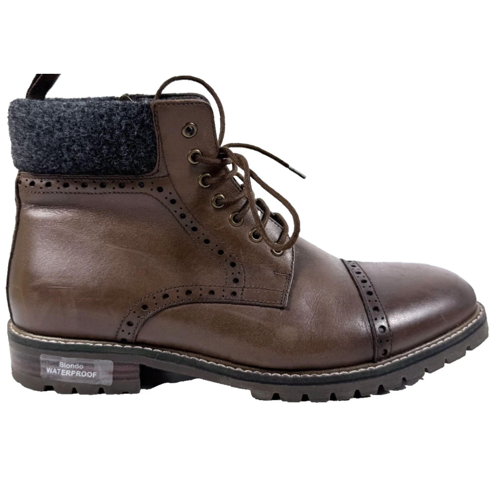 Blondo Blondo Kylen Combat Boots Brown Leather Lace-Up Waterproof Men 10 Boots Mens Brown 10 Leather Waterproof Combat Shoes Size US 10 / EU 43 - 2 Thumbnail