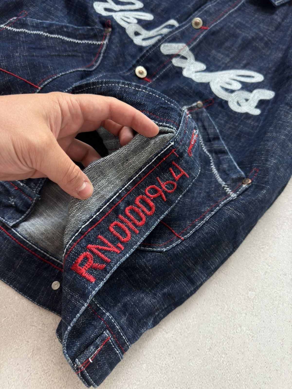 Akademiks × Vintage Vintage Akademiks Denim Hip Hop Jacket Kanye West Style Rare Size US L / EU 52-54 / 3 - 20 Thumbnail