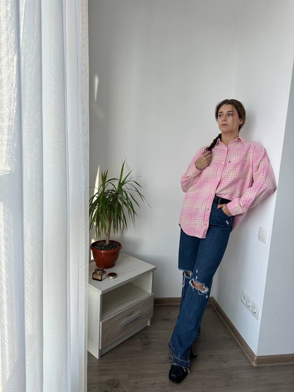Levi's × Vintage Vintage Levi’s Over-shirt Women’s Pink Shirt Size M / US 6-8 / IT 42-44 - 5 Thumbnail