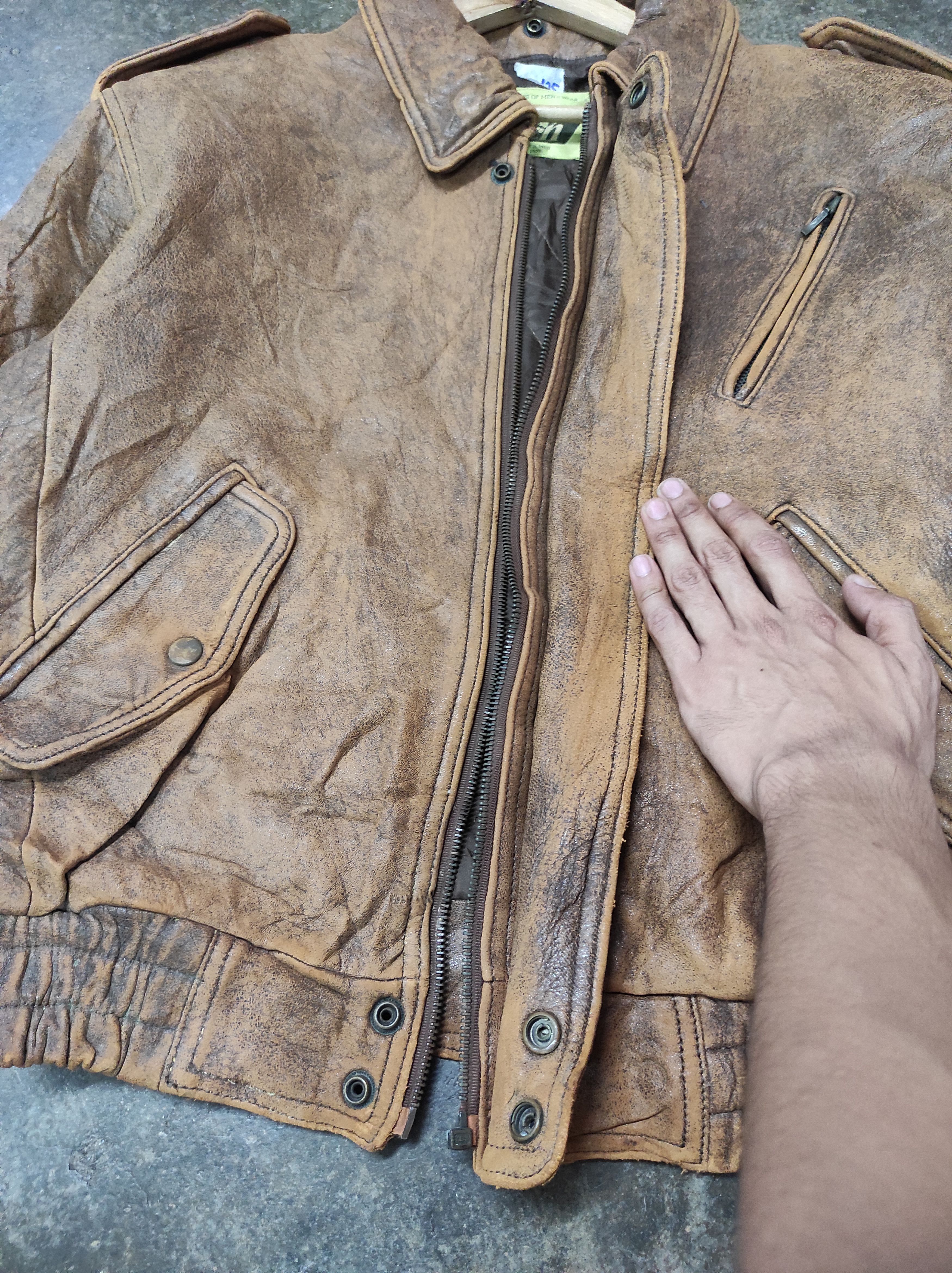 Genuine Leather × Japanese Brand × Vintage ZILCH CLASSICS RETRO GENUINE LEATHER BOMBER JACKET Size US M / EU 48-50 / 2 - 6 Thumbnail