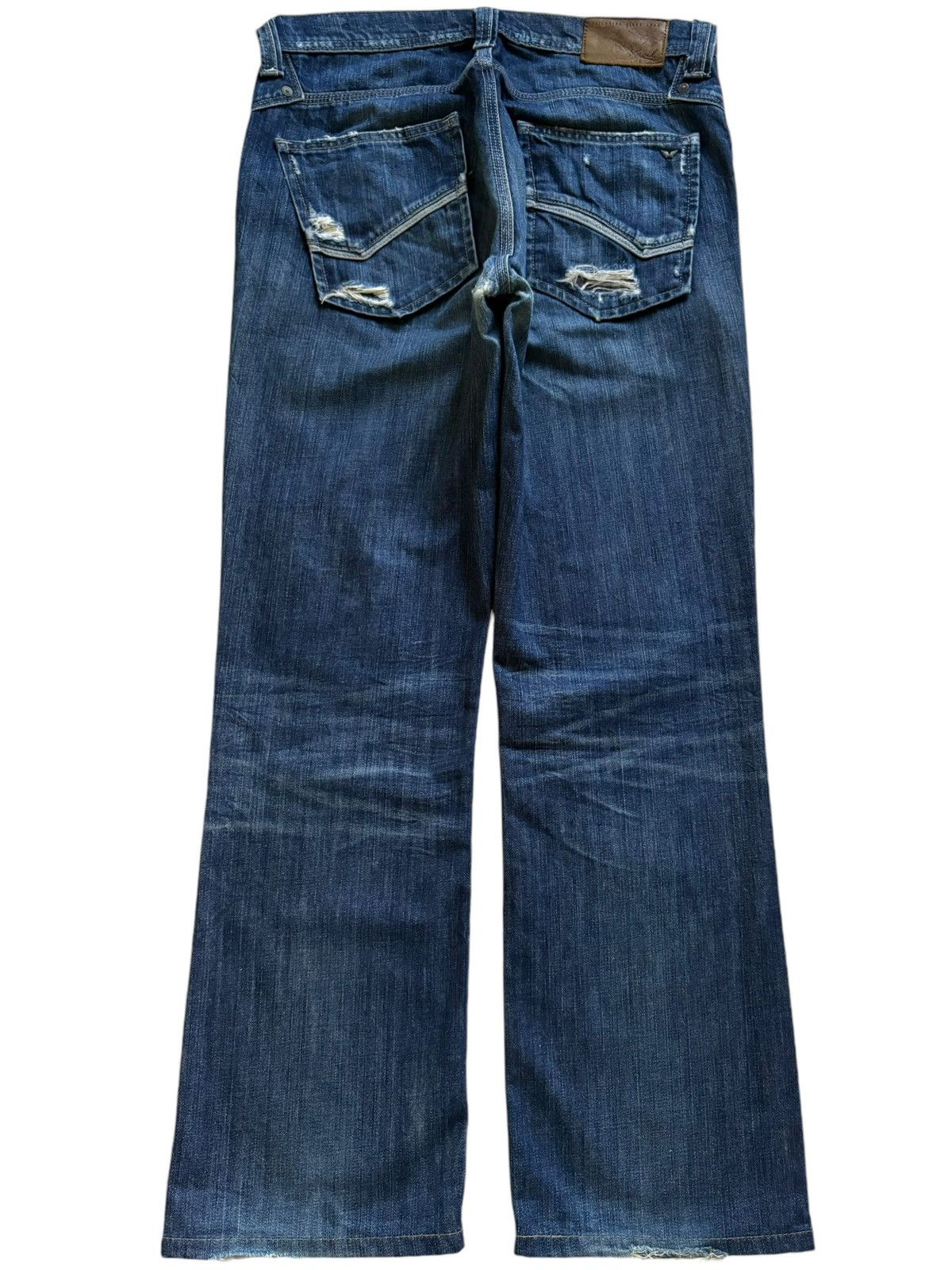Japanese Brand Vintage Japanese Brand Blue Wash Distressed Bootcut Jeans Size US 32 / EU 48 - 2 Thumbnail