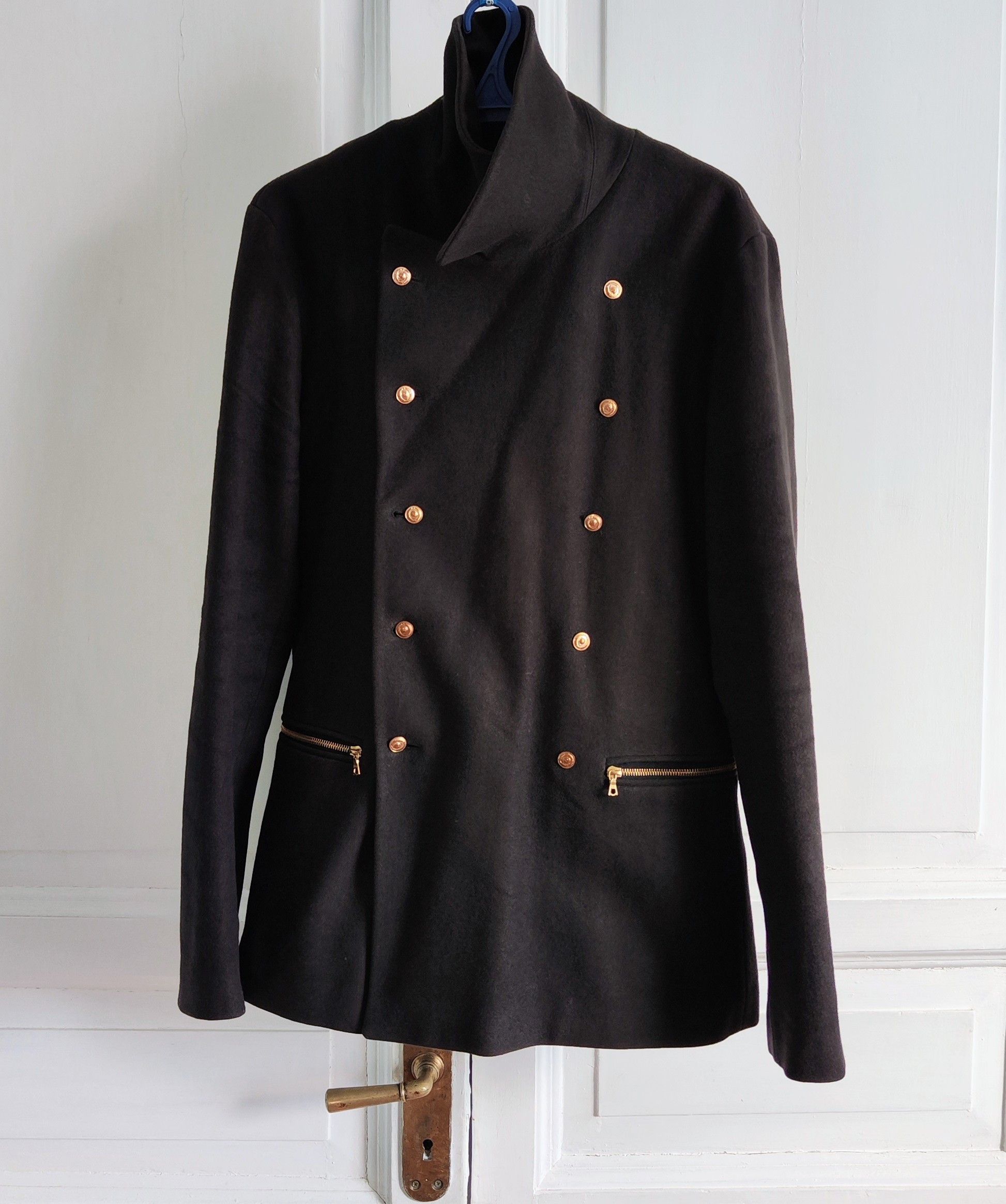 Denis Simachev Navy coat.Like Vetements or Balenciaga coats. Size US L / EU 52-54 / 3 - 4 Thumbnail