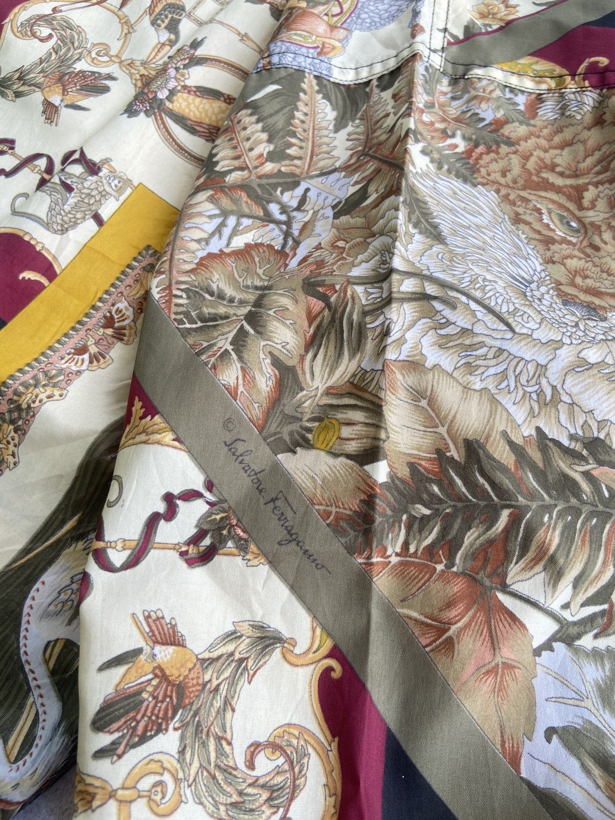 Salvatore Ferragamo Vintage Salavatore Ferragamo Full Print jacket Silk Size US XL / EU 56 / 4 - 8 Thumbnail