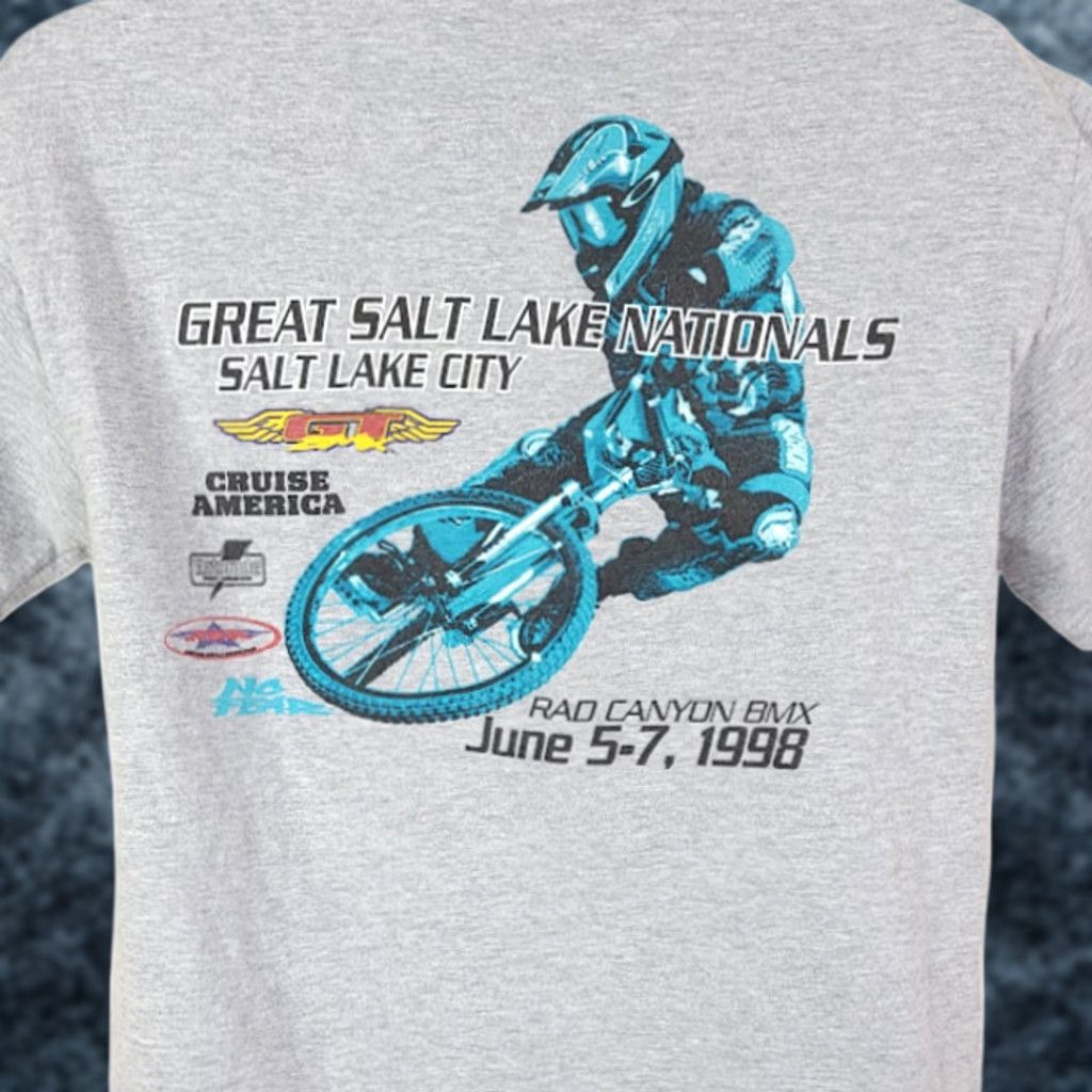 No Fear VINTAGE No Fear BMX T Shirt Mens Medium 90s 1998 Nationals Gray Cotton Short Sleeve Crew Neck Double-Sided Size US M / EU 48-50 / 2 - 1 Thumbnail